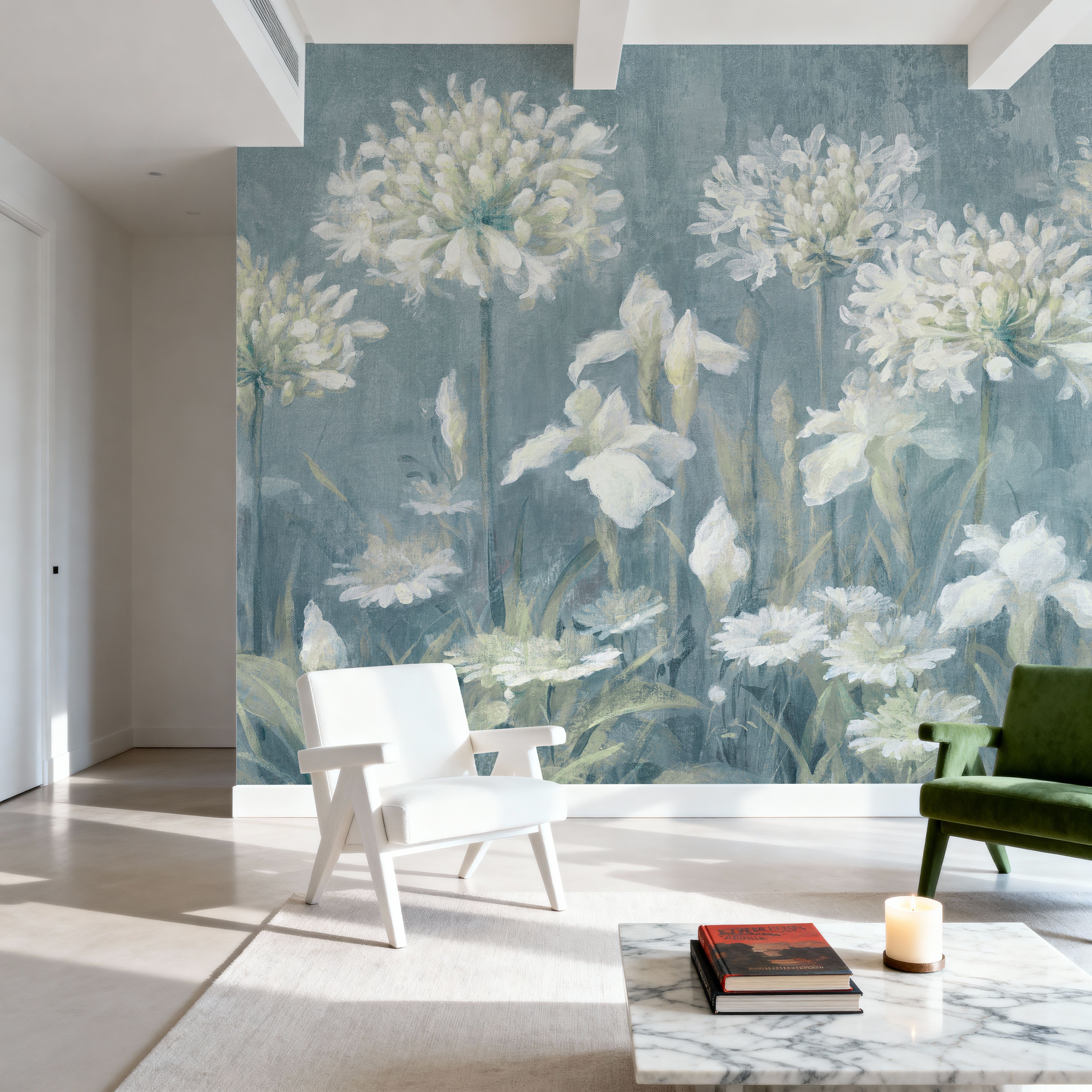 Spring Blossoms II Slate Blue