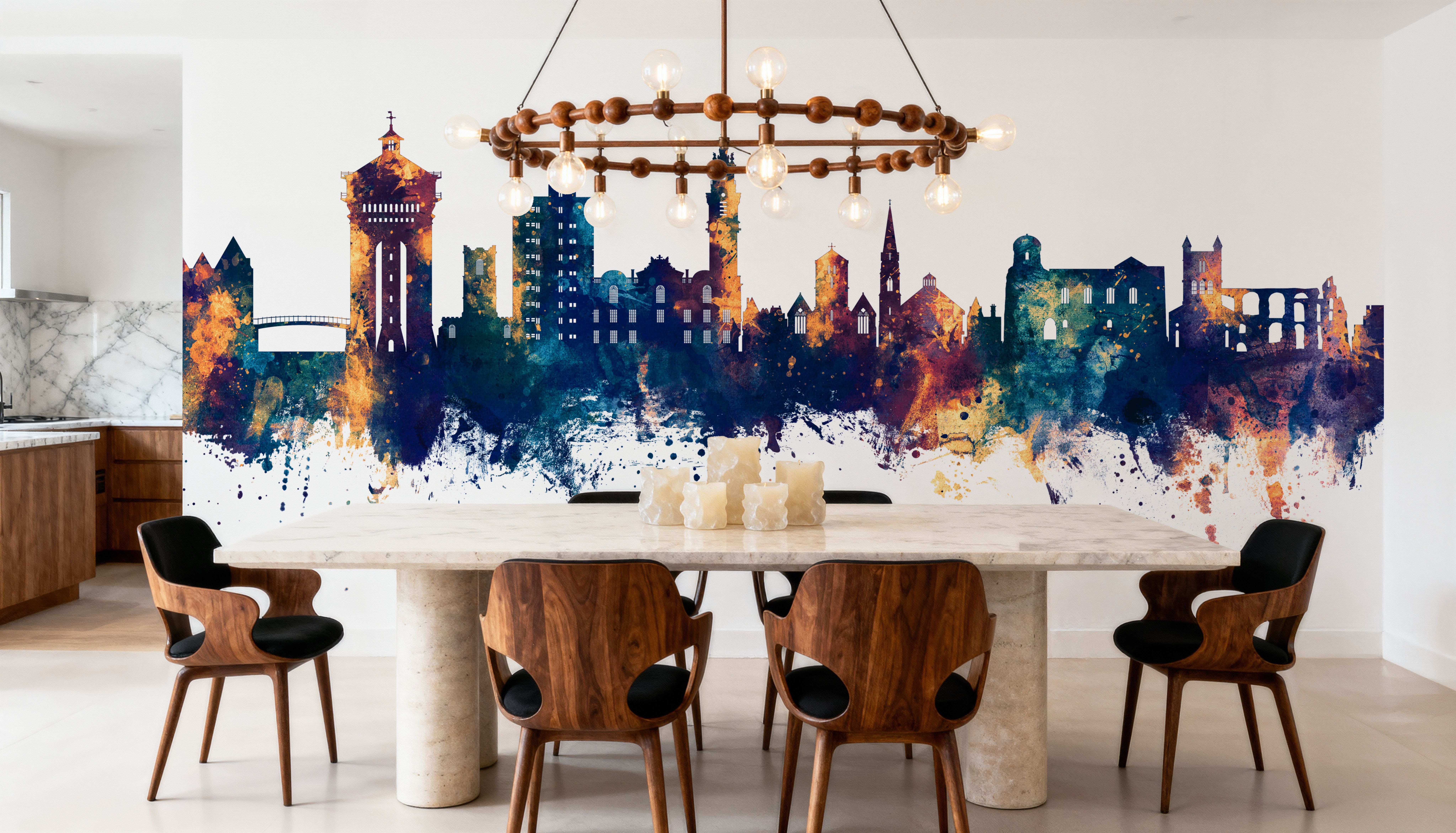 Colchester England Skyline Blue & Bronze