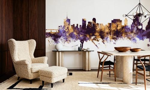 Tulsa Oklahoma Skyline Purple & Gold