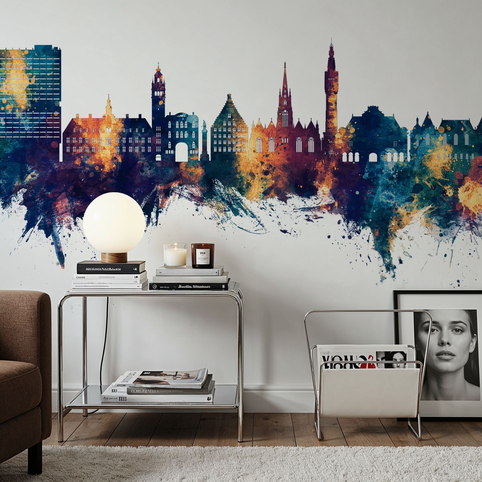 Lille France Skyline Blue & Bronze