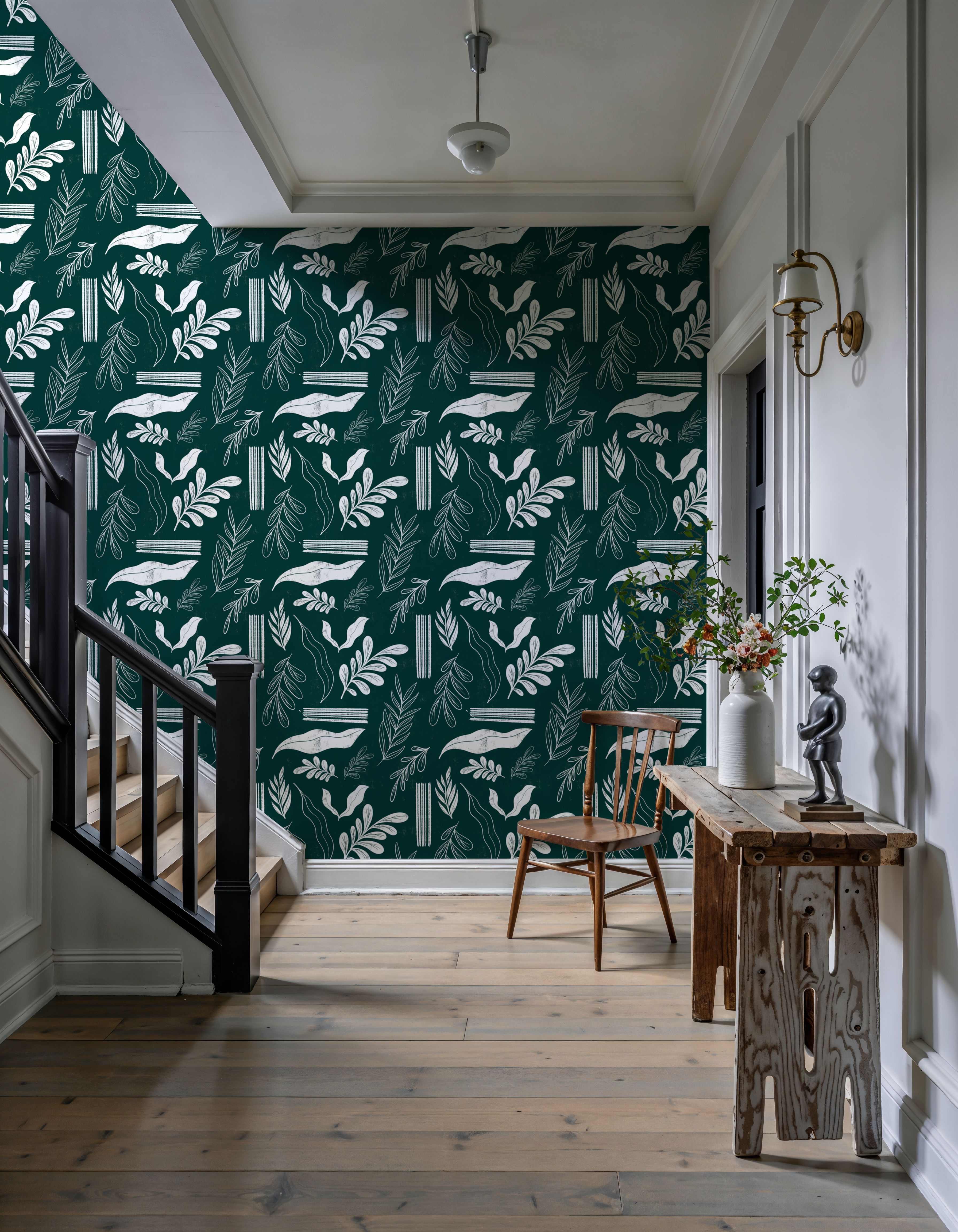 Autumn Leaves Dark Green
