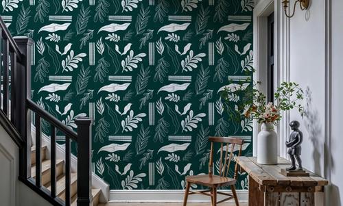 Autumn Leaves Dark Green