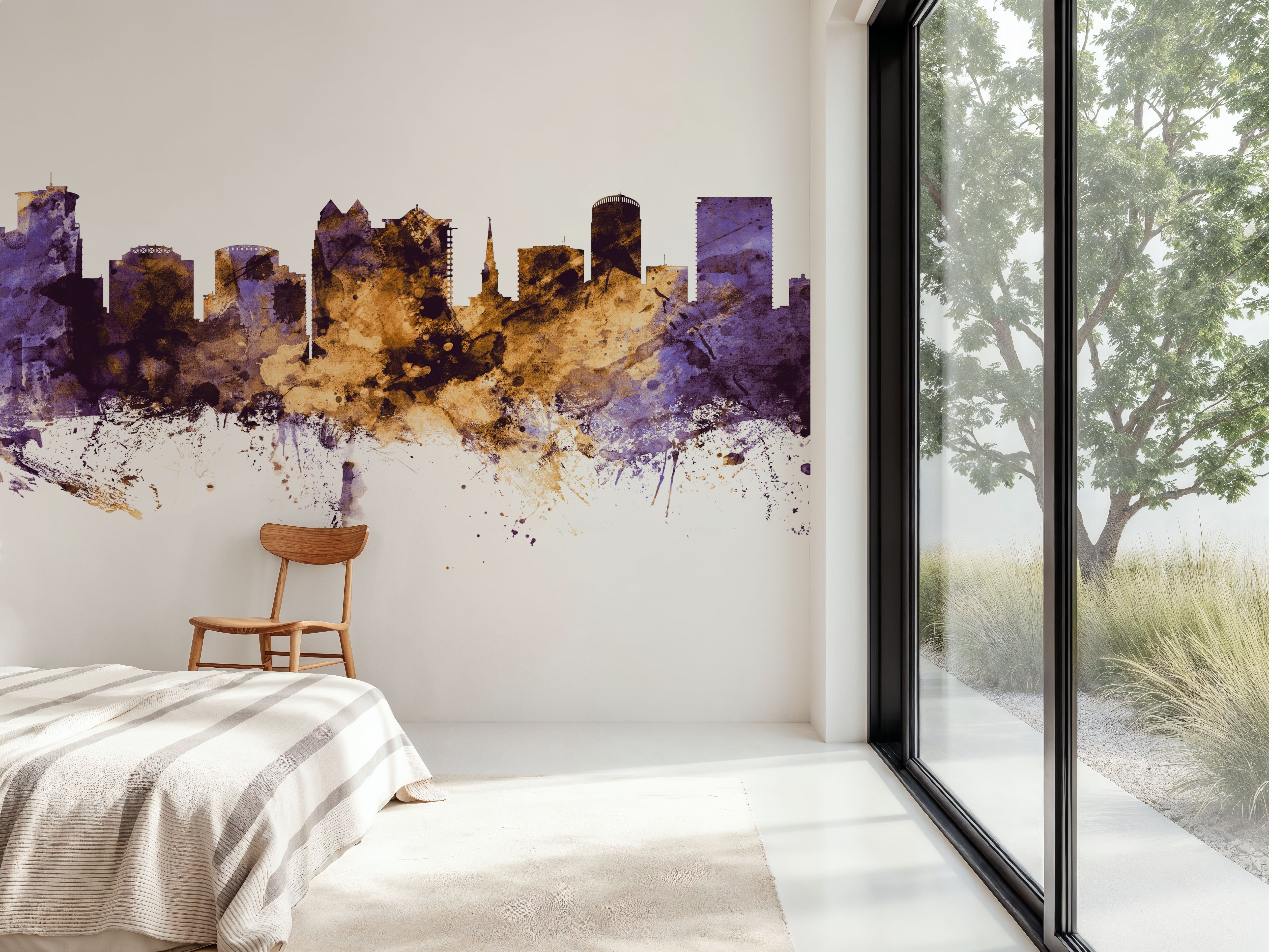 Orlando Florida Skyline Purple & Gold