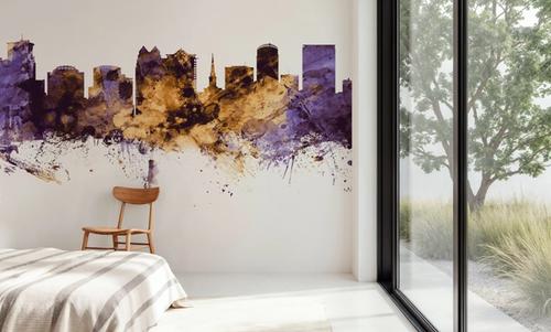 Orlando Florida Skyline Purple & Gold