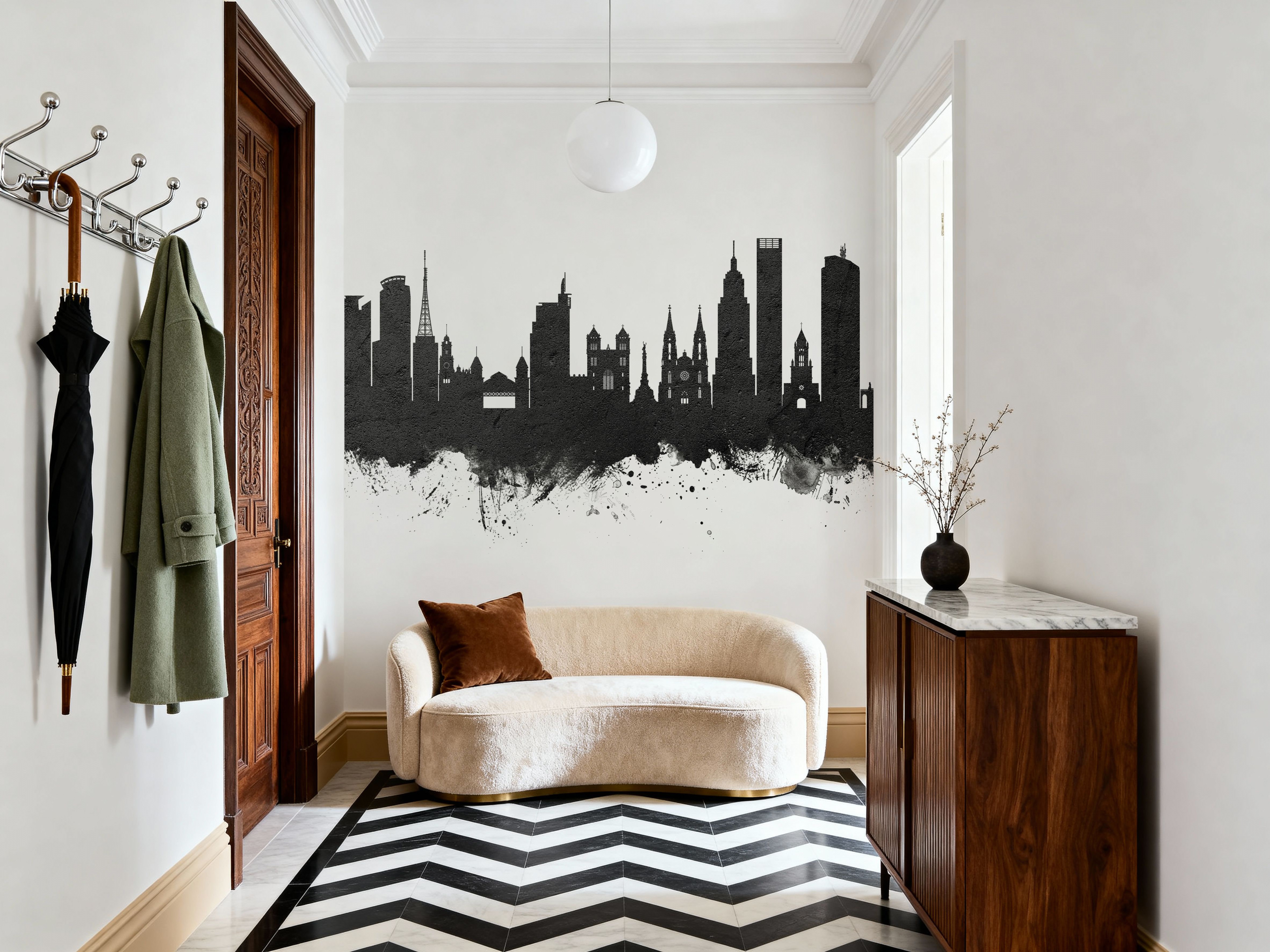 São Paulo Brazil Skyline Black & White