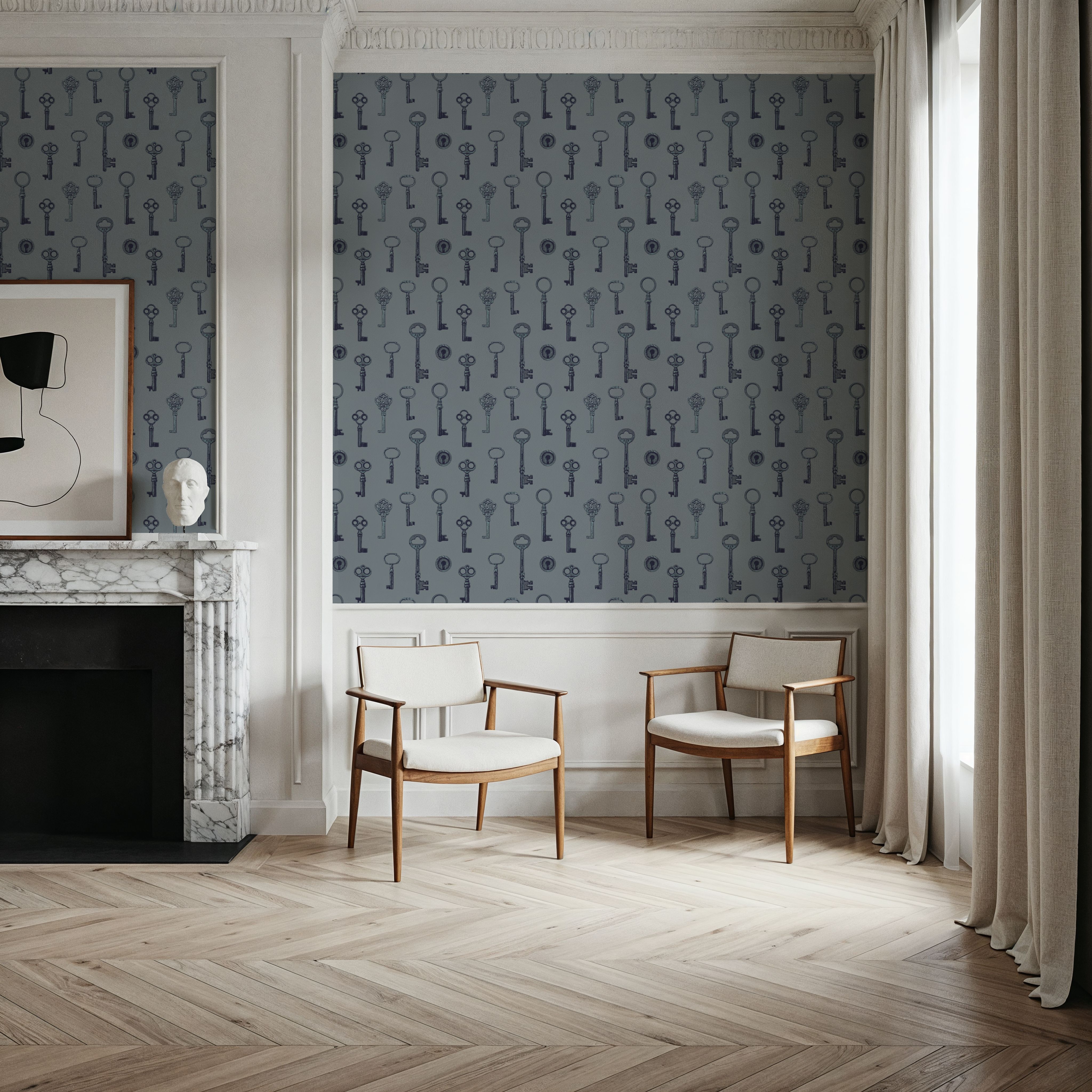 Antique Keys, French Blue