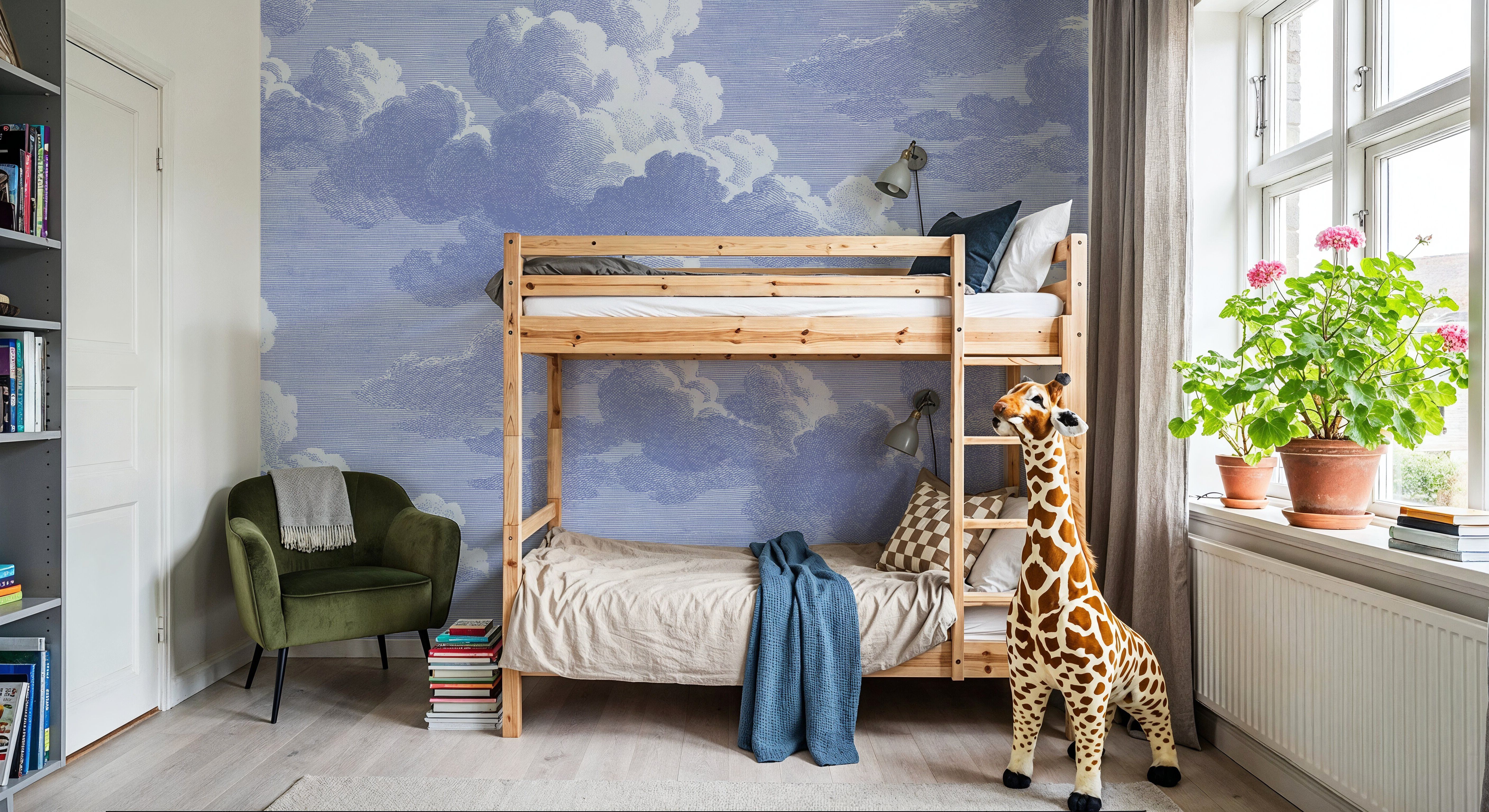 Intaglio Clouds, Periwinkle, Tapeten