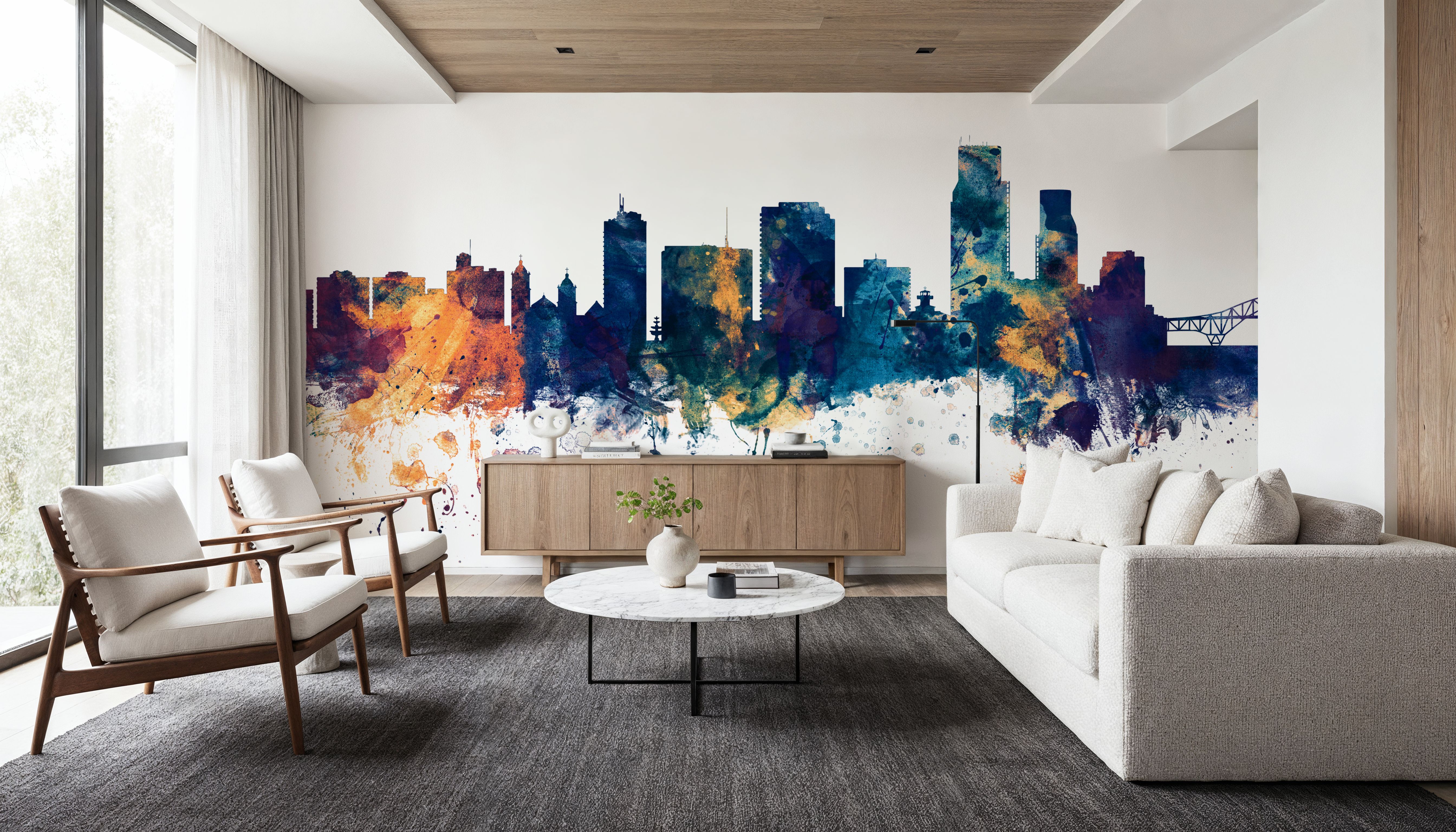 Corpus Christi Texas Skyline Blue & Bronze