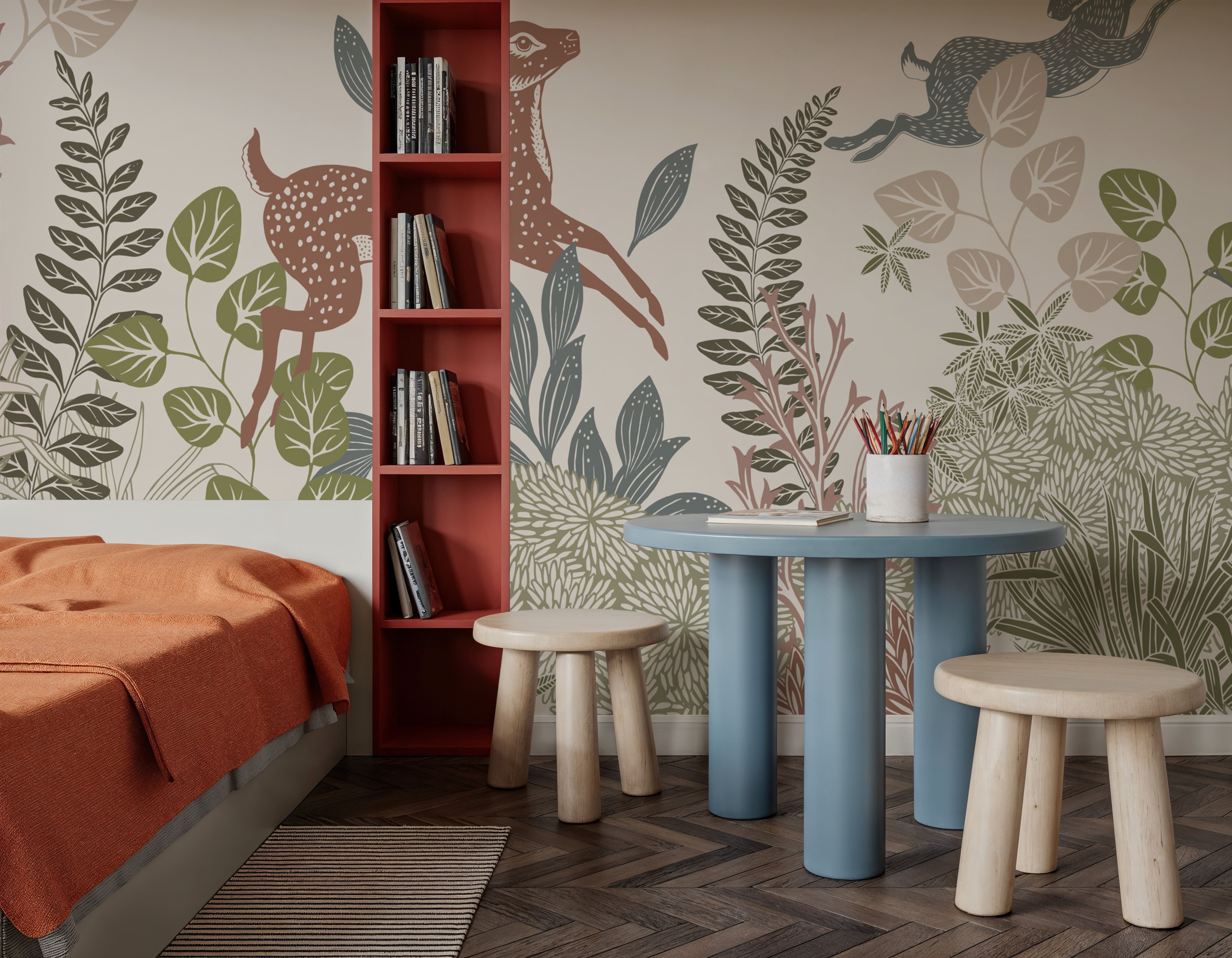 Wild and Free, Eggshell, Wallpaper