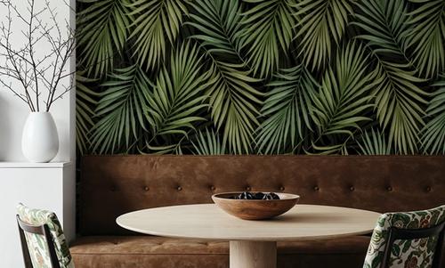 Bright Palms Pattern, Lush Green
