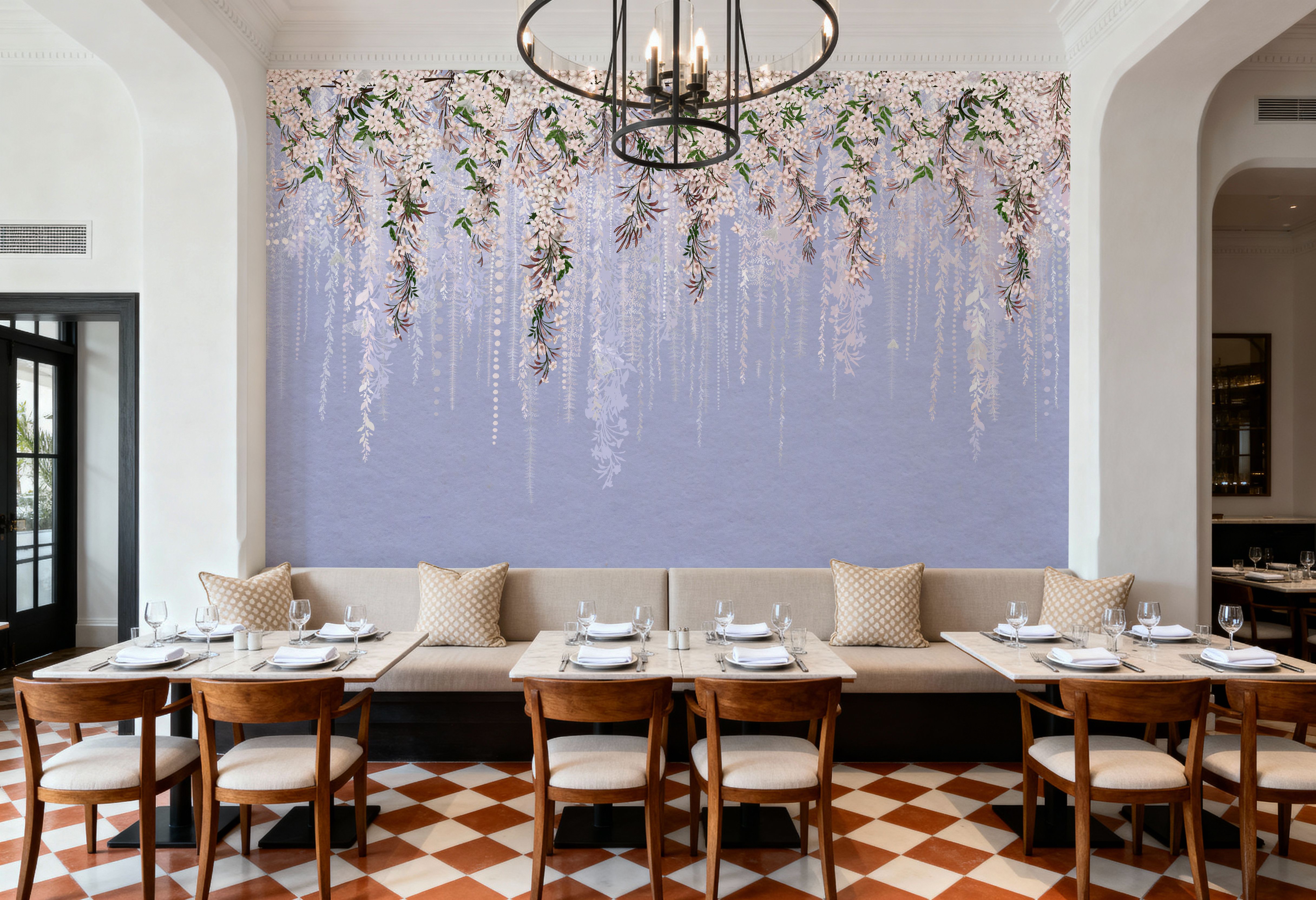 Jasmine Bower Periwinkle Blue, Wallpaper