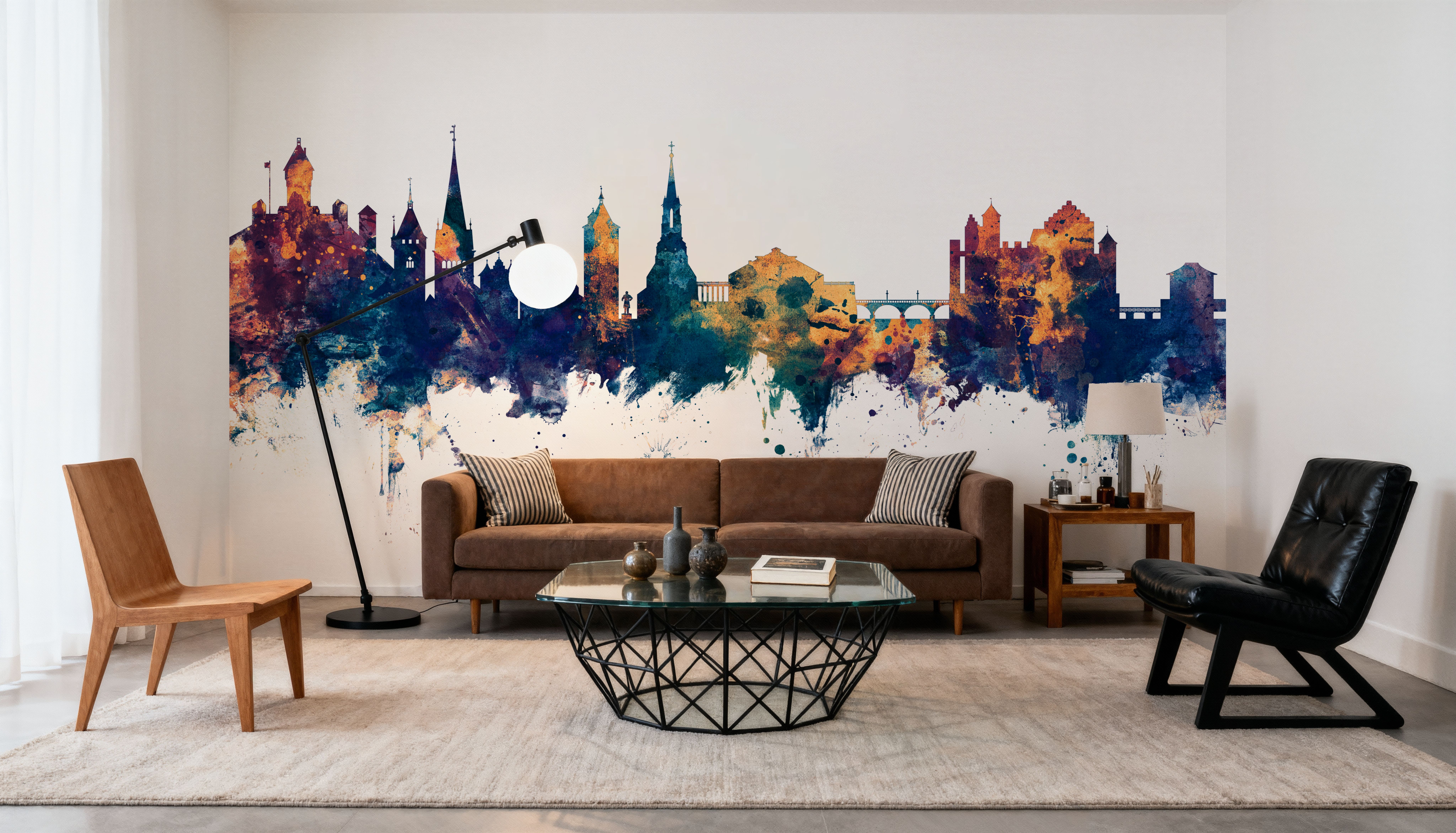 Schaffhausen Switzerland Skyline Blue & Bronze