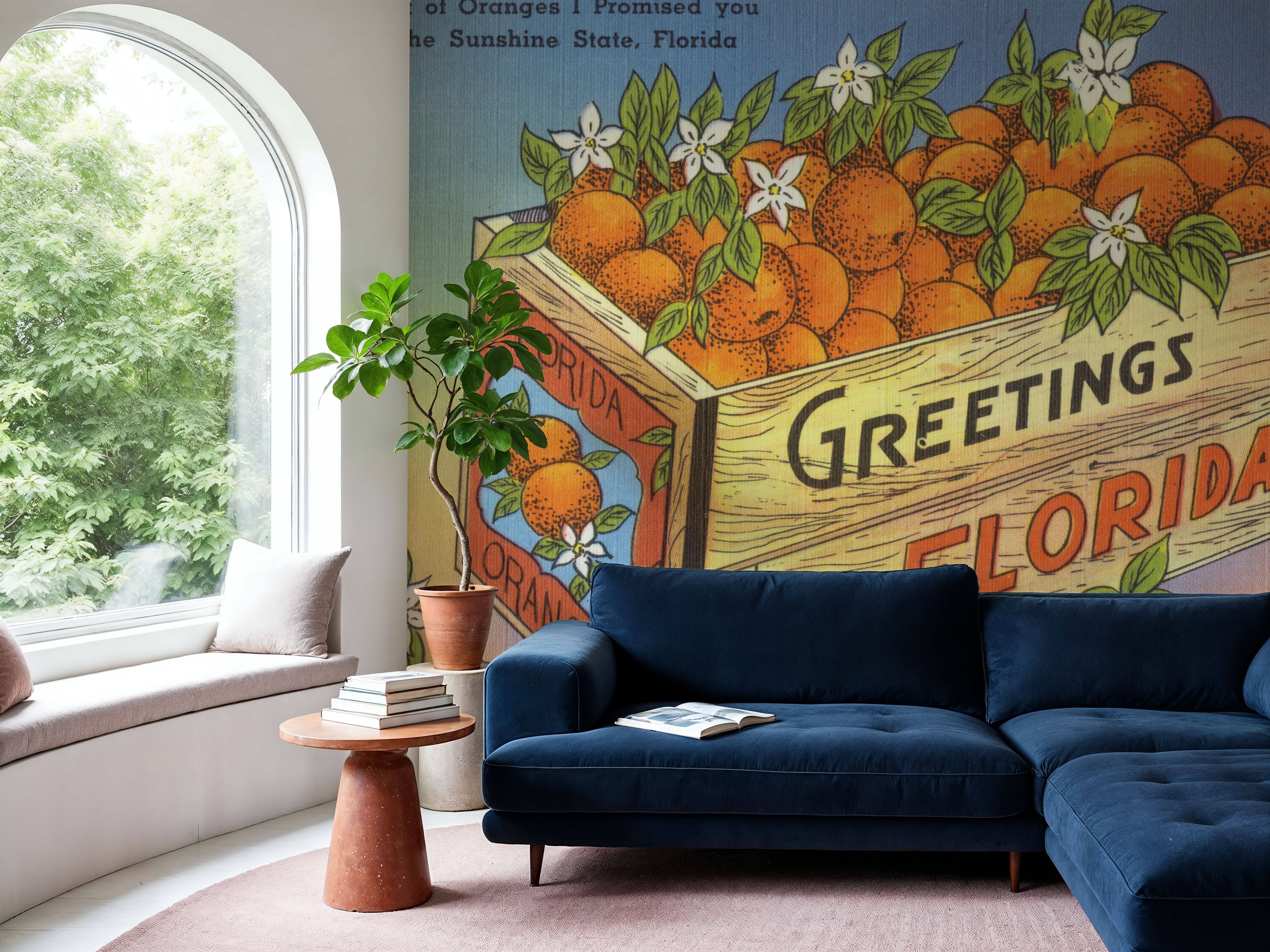 Greetings from Florida's Finest Oranges - Screenprint Postcard