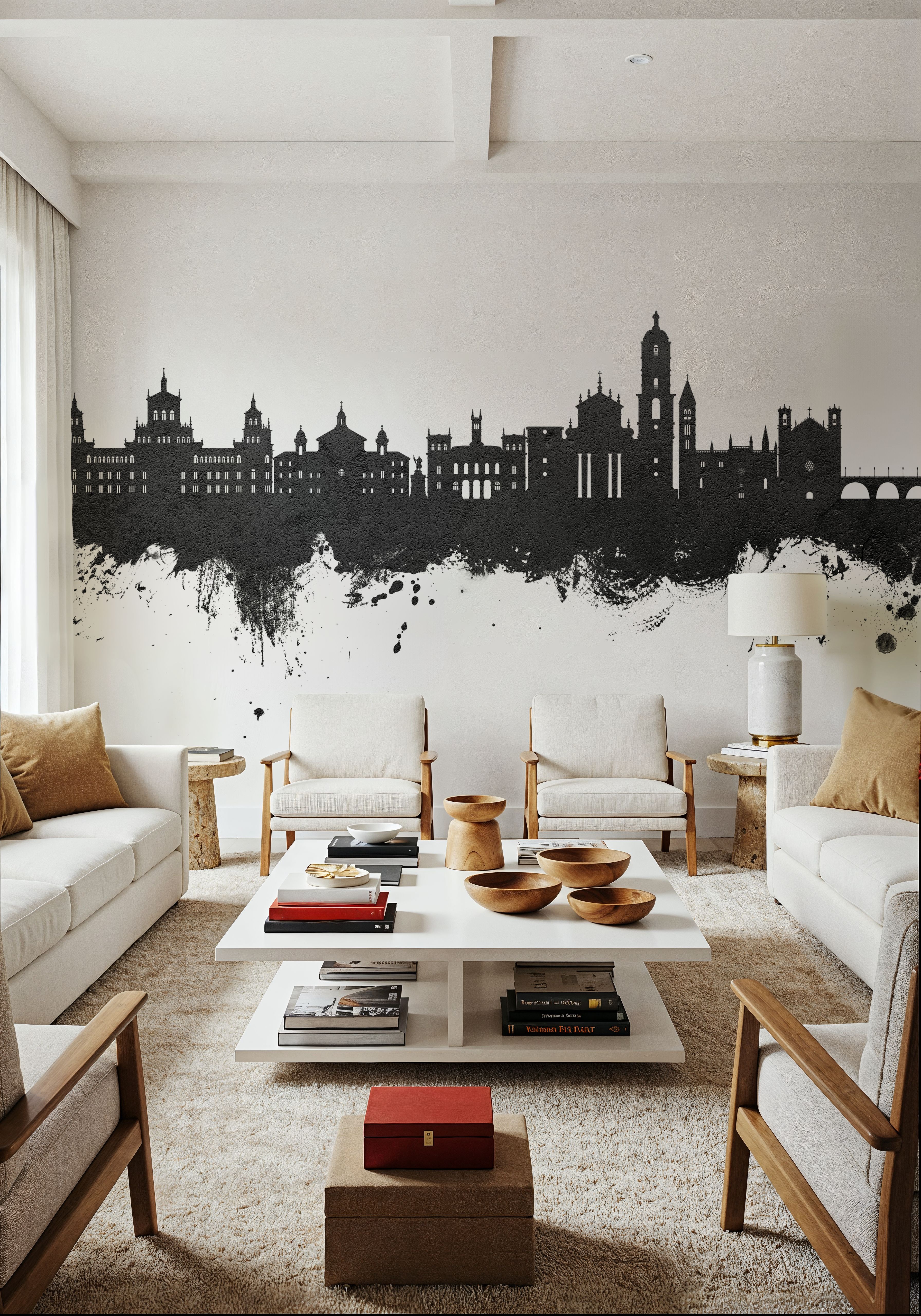 Valladolid Spain Skyline Black & White