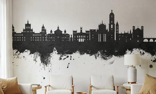 Valladolid Spain Skyline Black & White