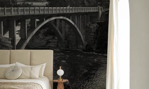 Lundbreck Falls Bridge BW