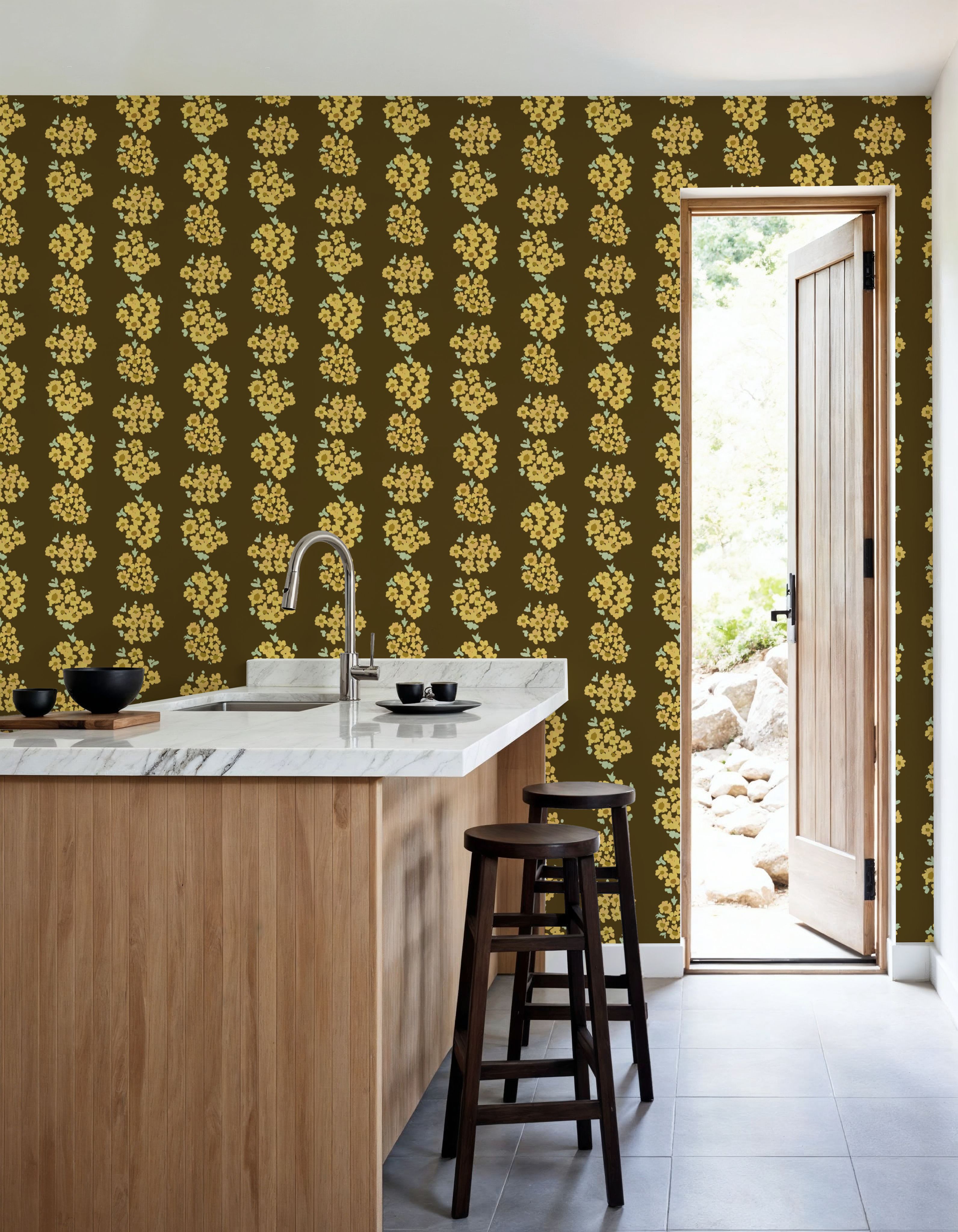 Ditsy Floral Clusters, Mud