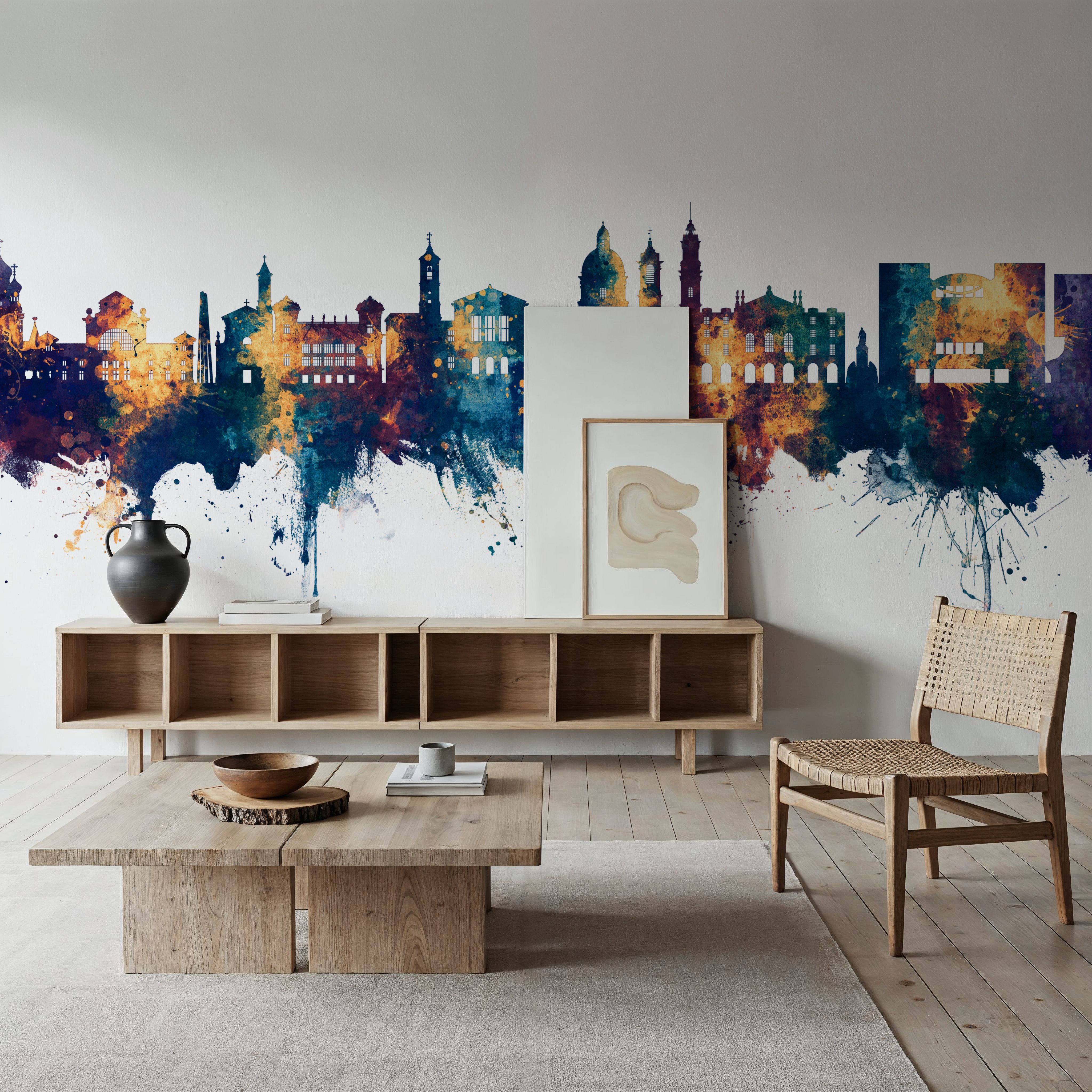 Nice France Skyline Blue & Bronze