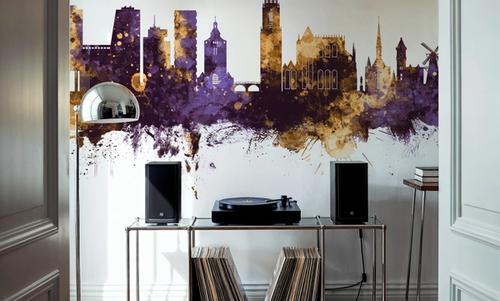 Utrecht The Netherlands Skyline Purple & Gold