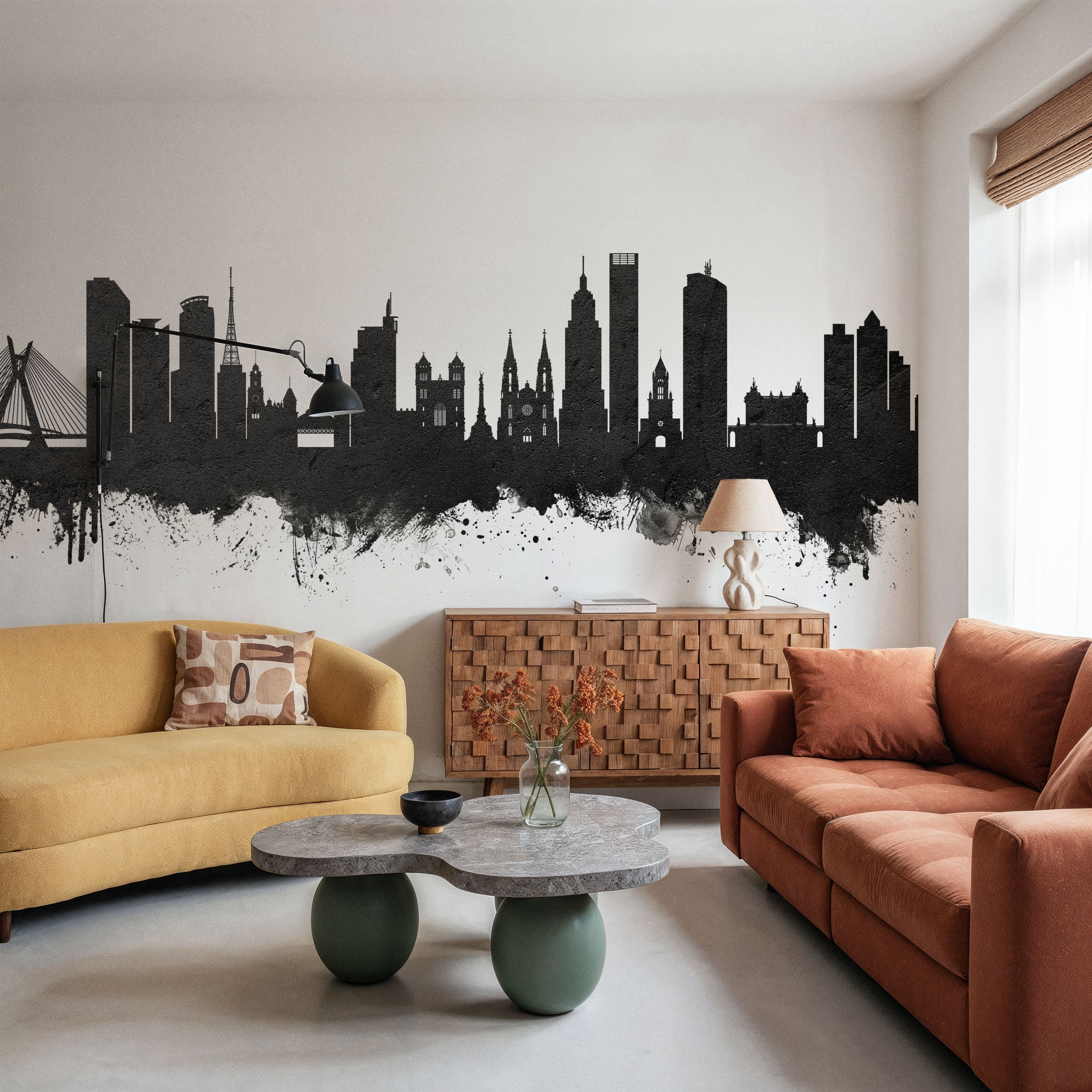 São Paulo Brazil Skyline Black & White