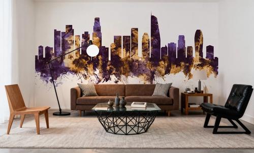 Los Angeles Skyline Purple & Gold