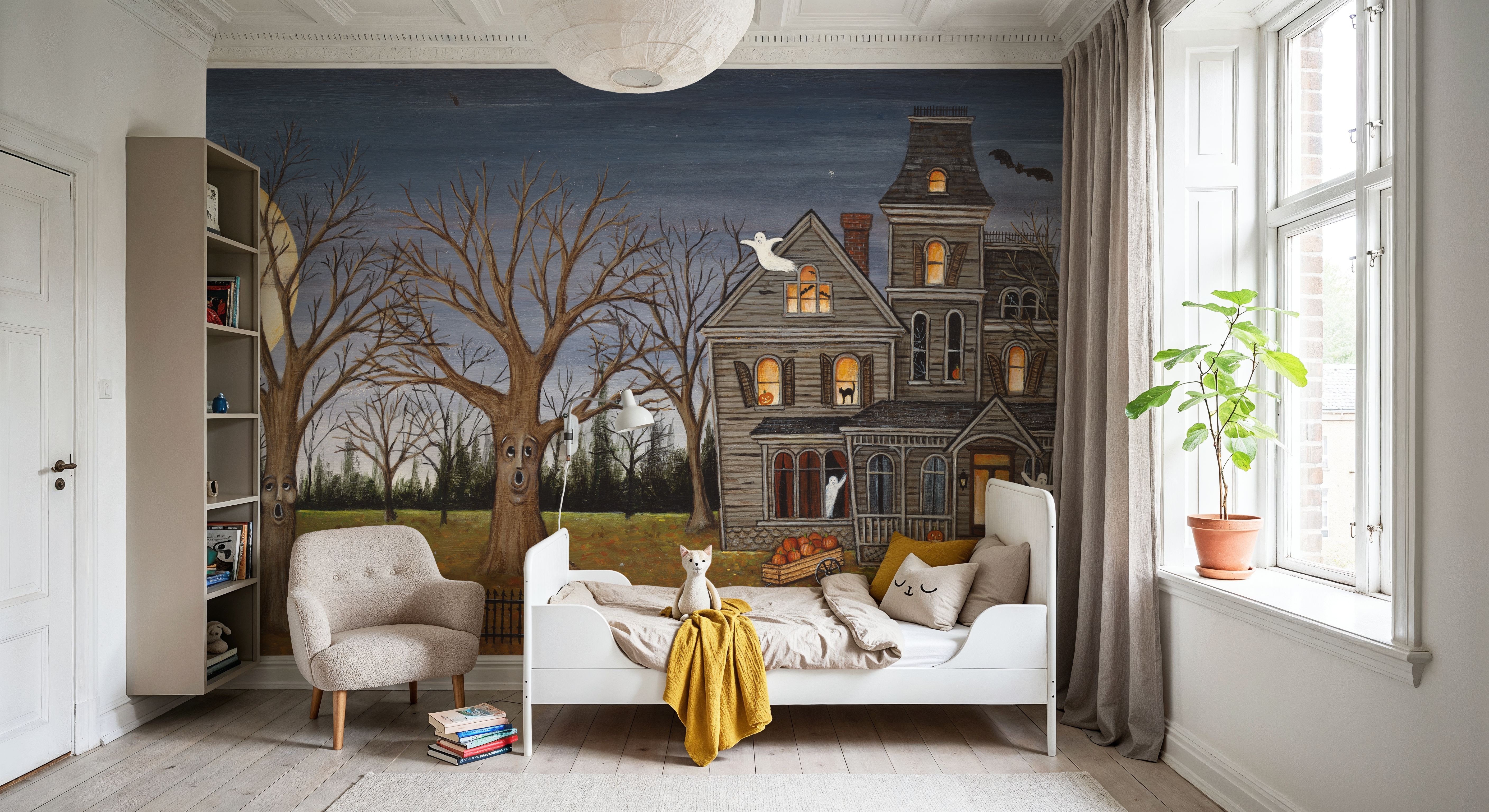 Haunted House with Full Moon