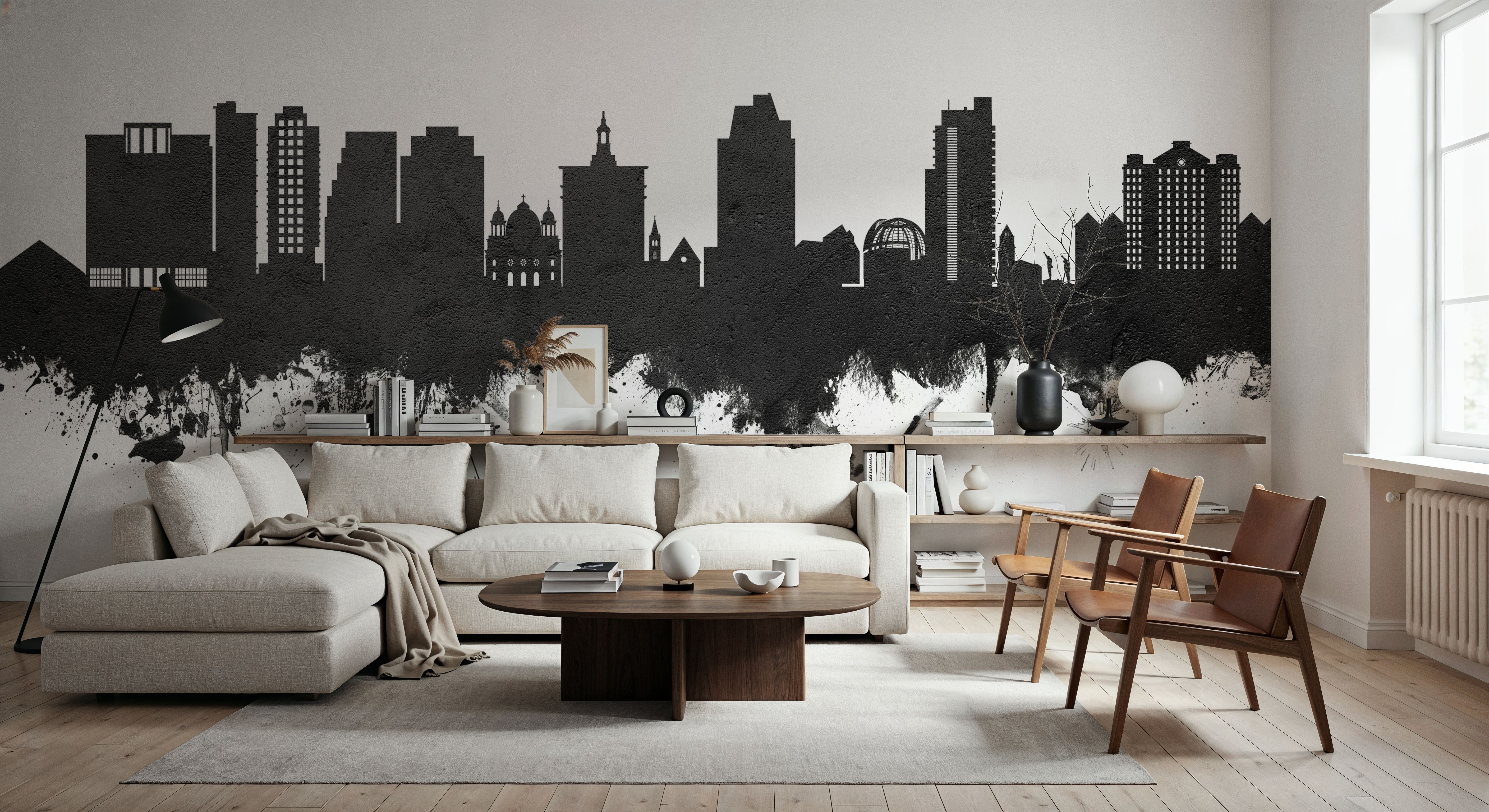 San Jose California Skyline Black & White, Wallpaper