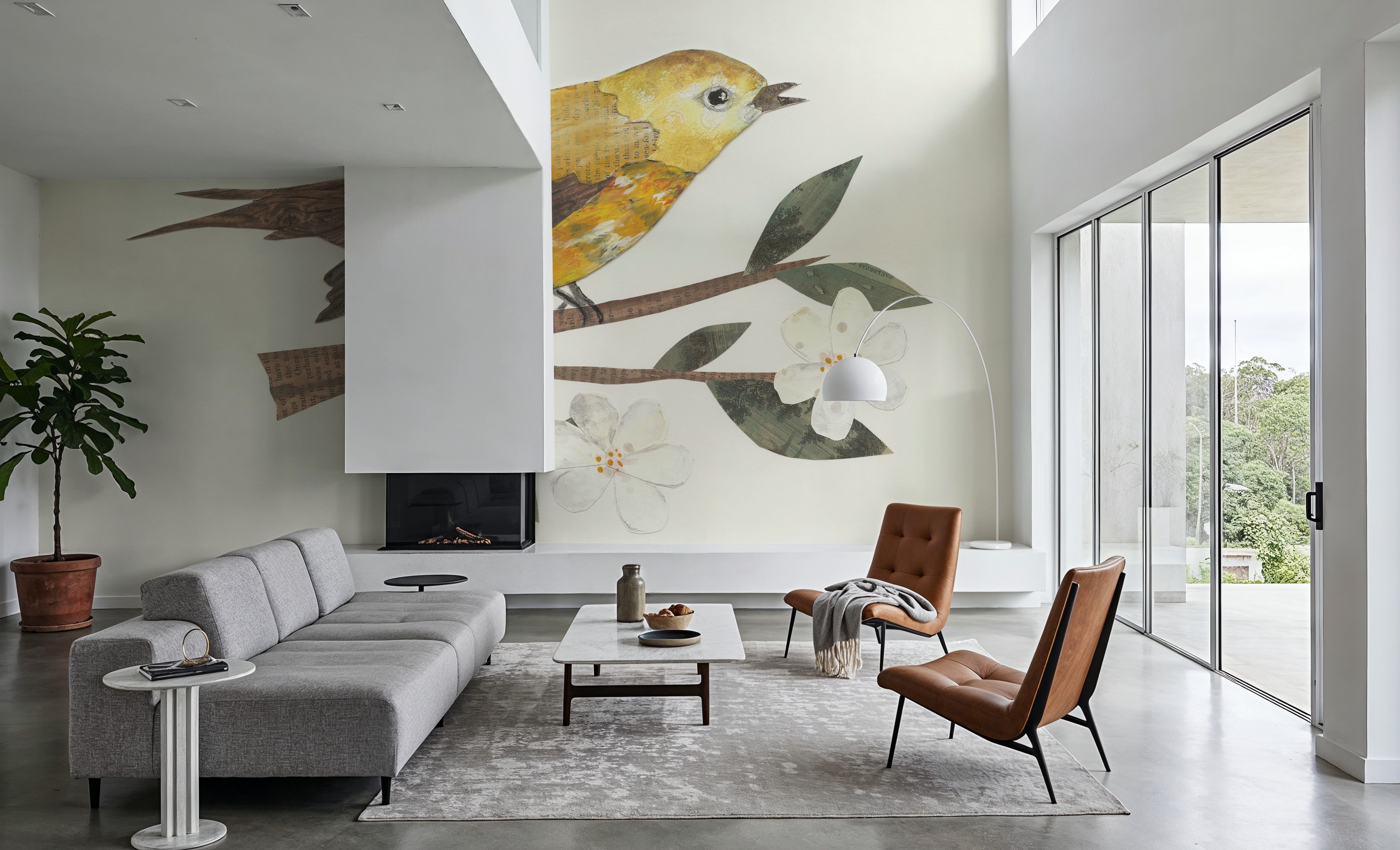 Yellow Paper Bird, Wallpaper