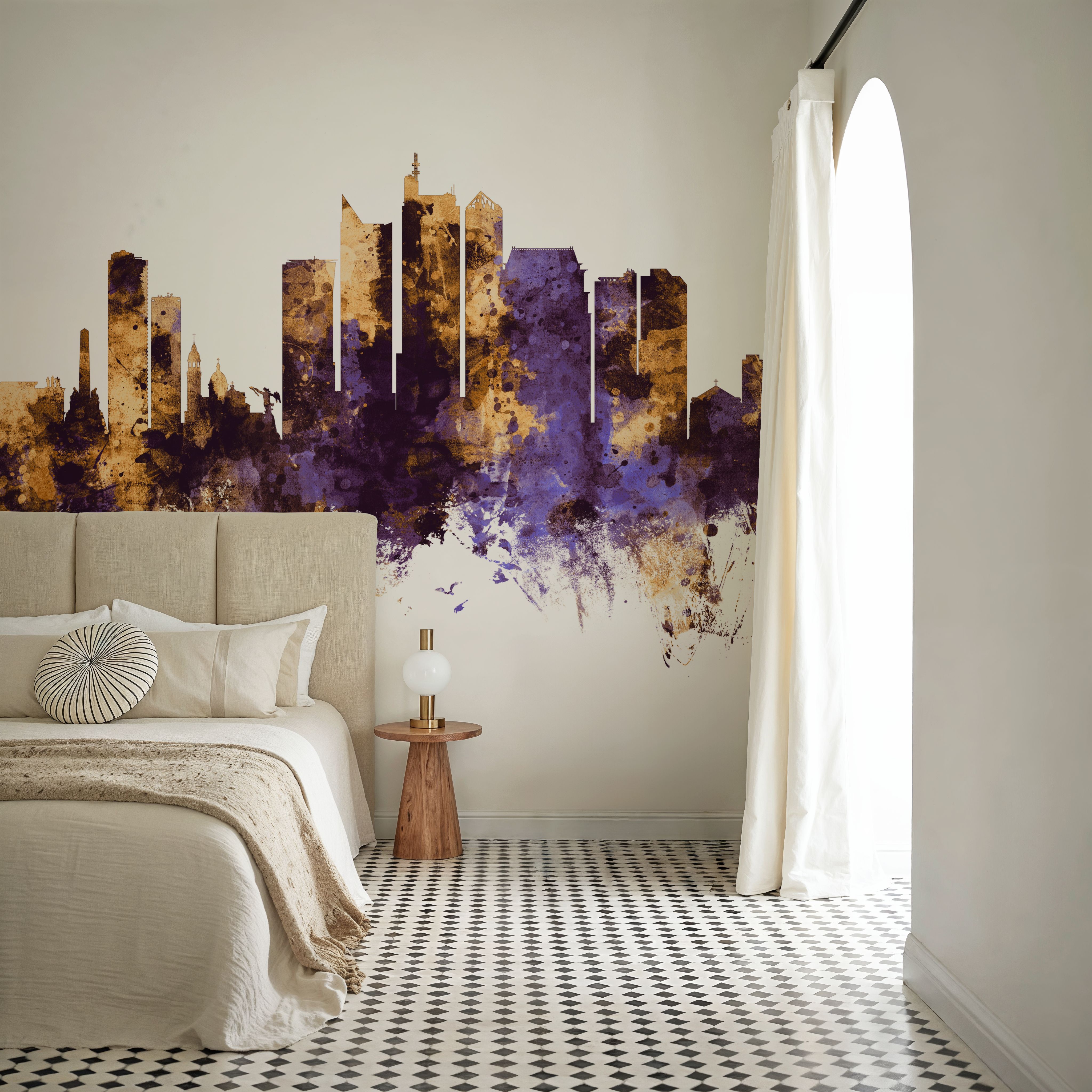 Manila Philippines Skyline Purple & Gold