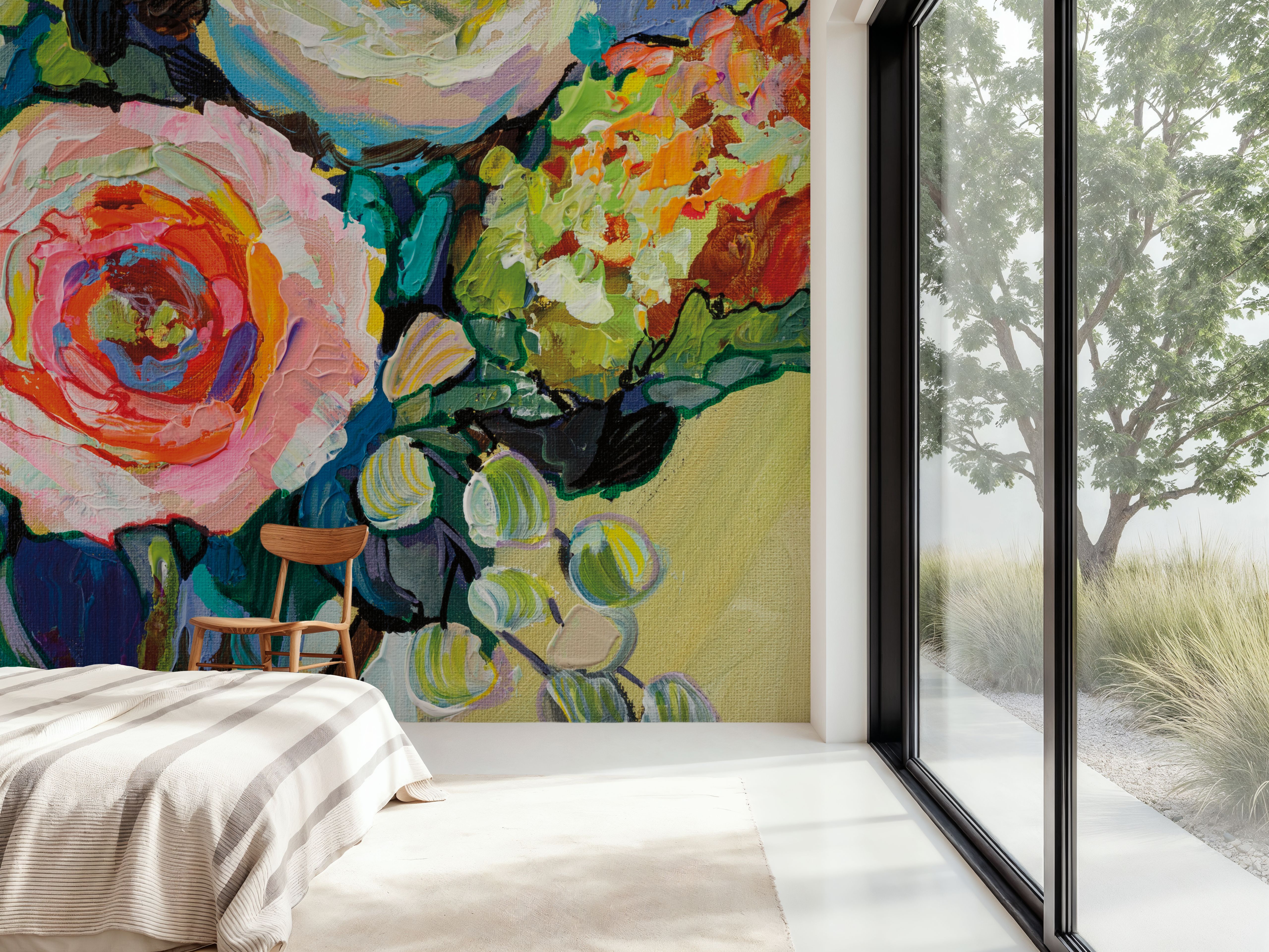 Wall Mural - Pragmatic Bouquets - Contemporary mural wallpaper - Hallway staircases - Wallism UK - Premium, Textured or Peel & Stick