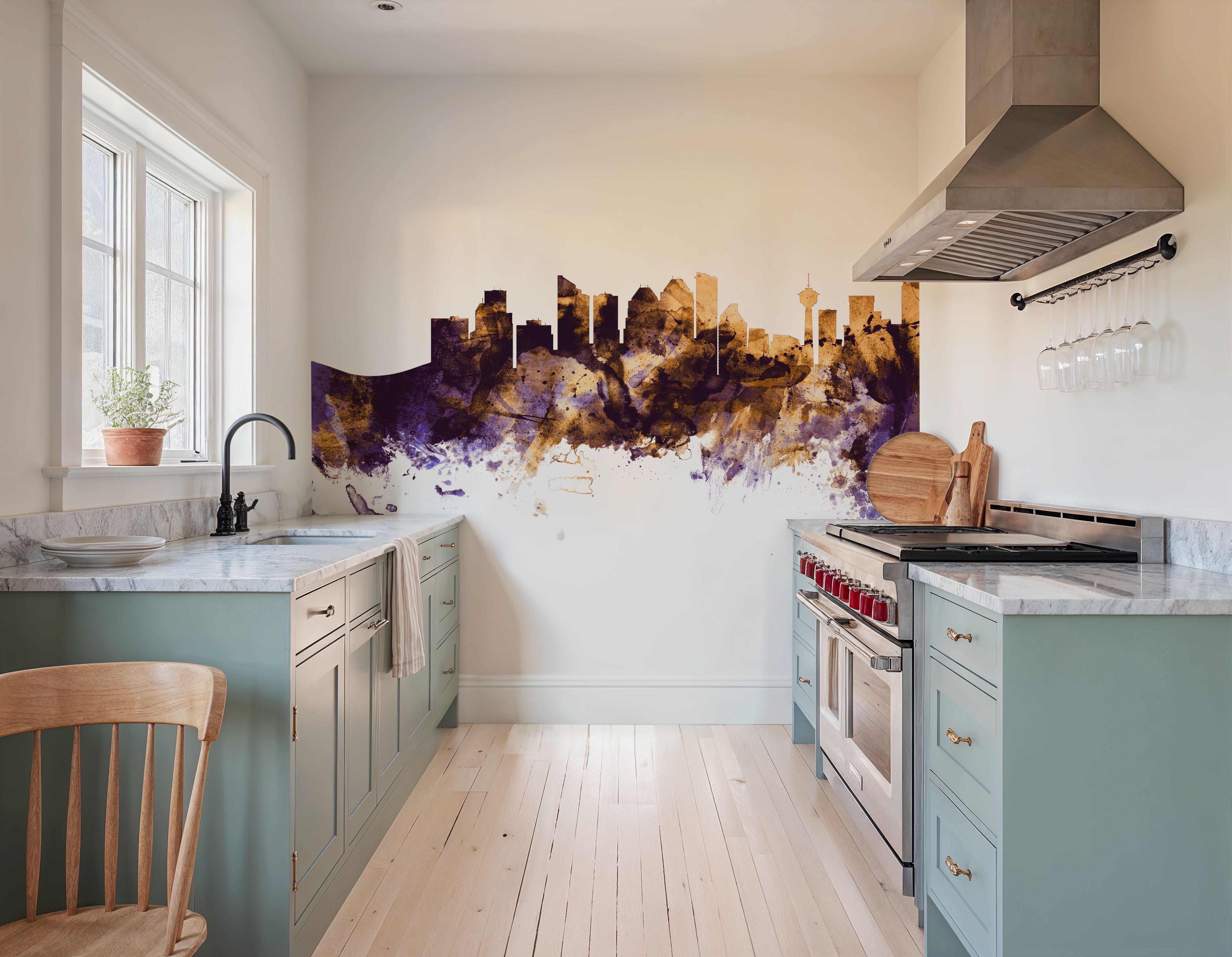 Calgary Canada Skyline Purple & Gold