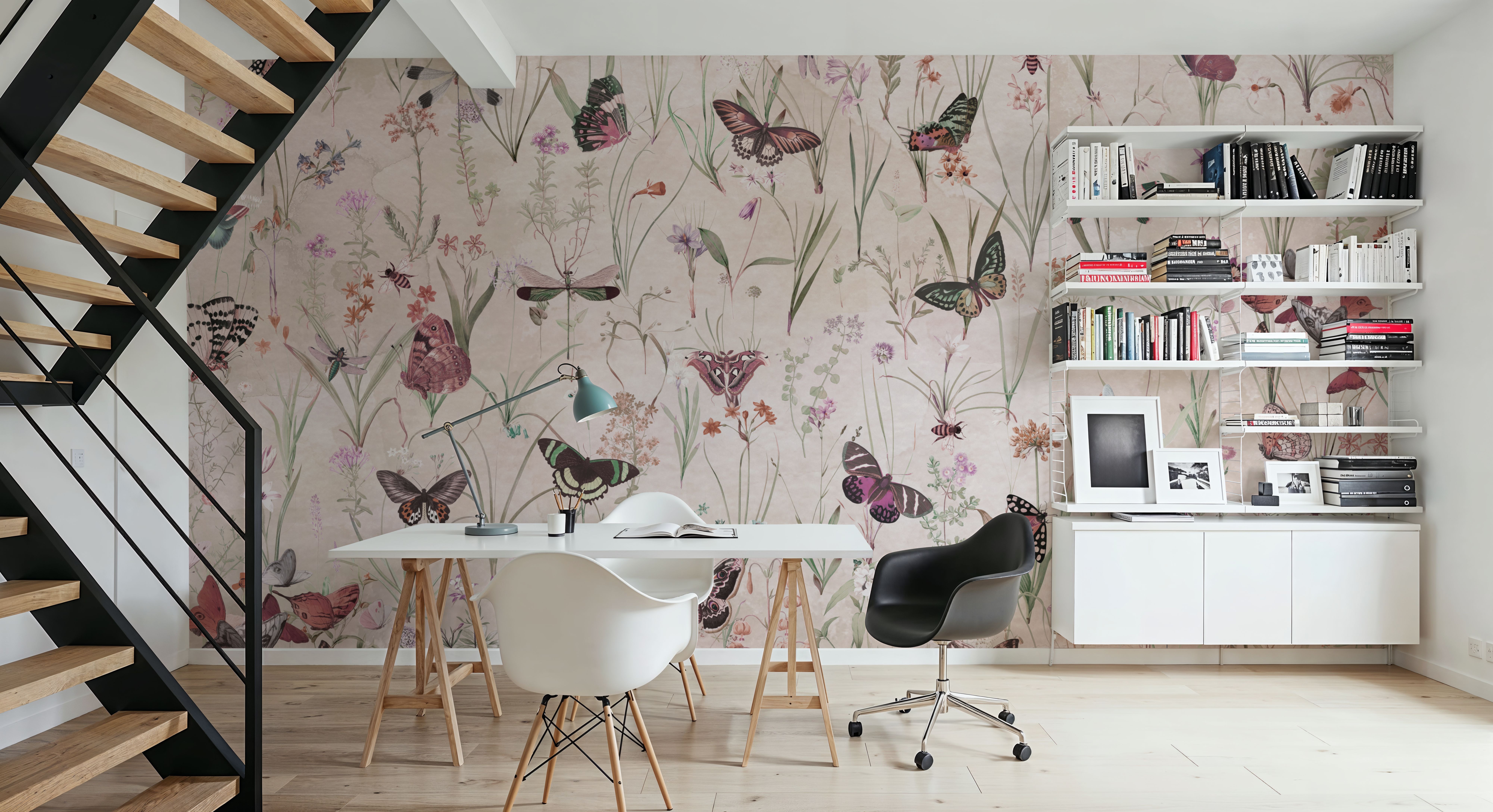 Herbals and Butterflies Beige