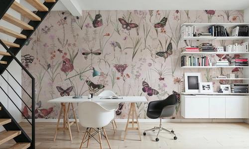 Herbals and Butterflies Beige