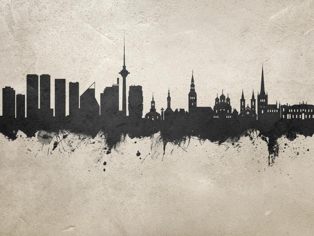 Tallinn Estonia Skyline Concrete