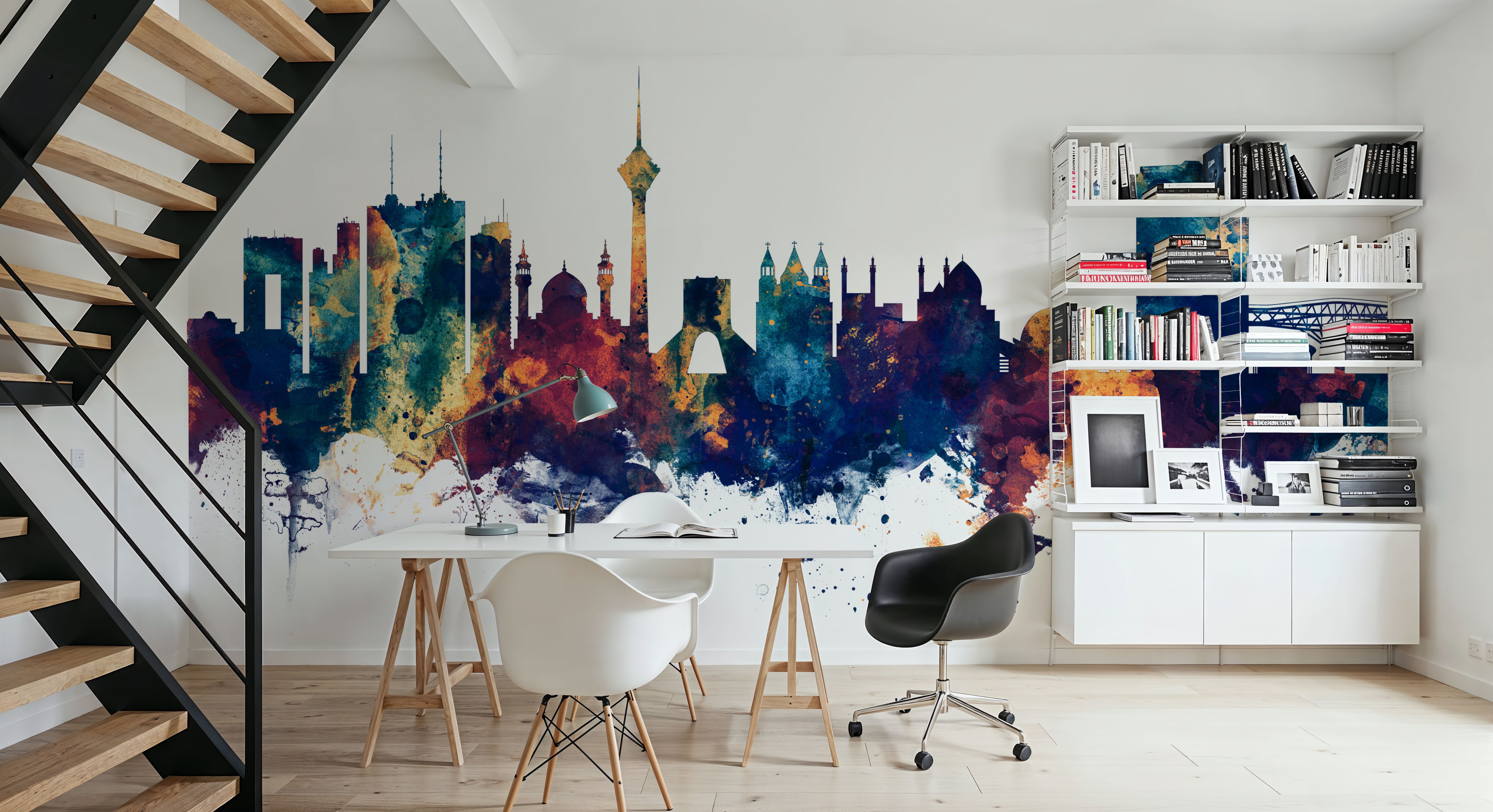 Tehran Iran Skyline Blue & Bronze