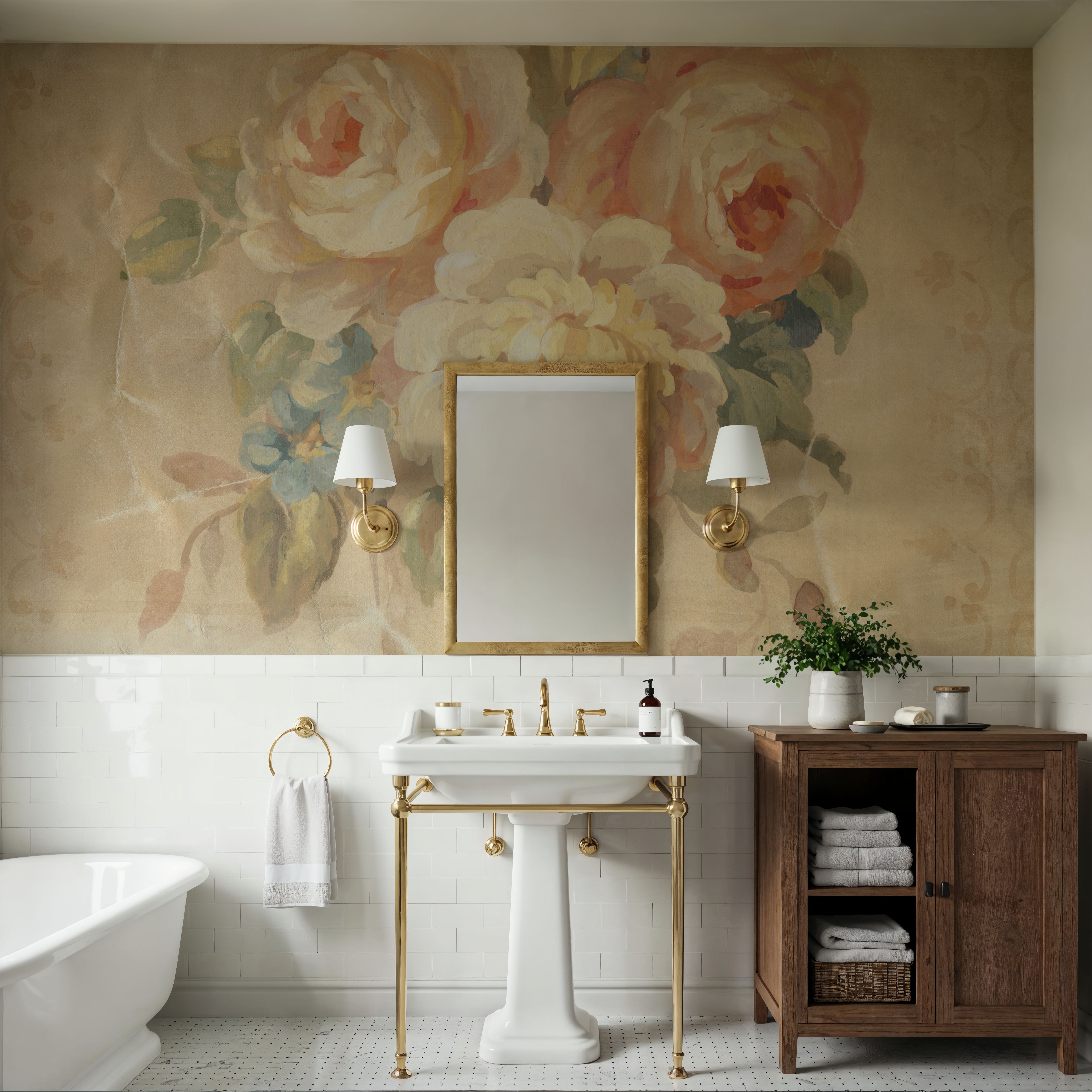 Faded Pink White Roses