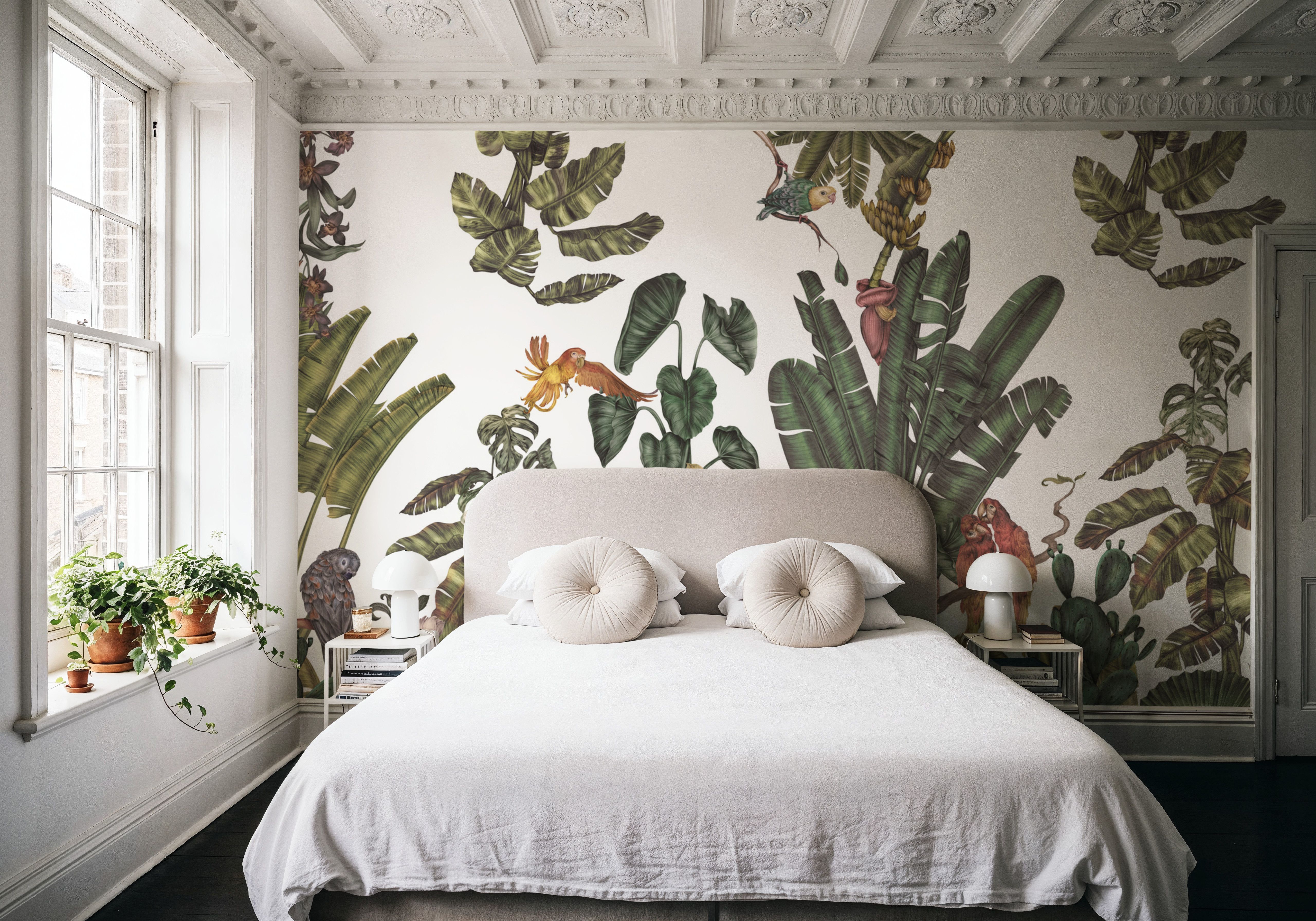 Parrots Jungle, Green, Wallpaper