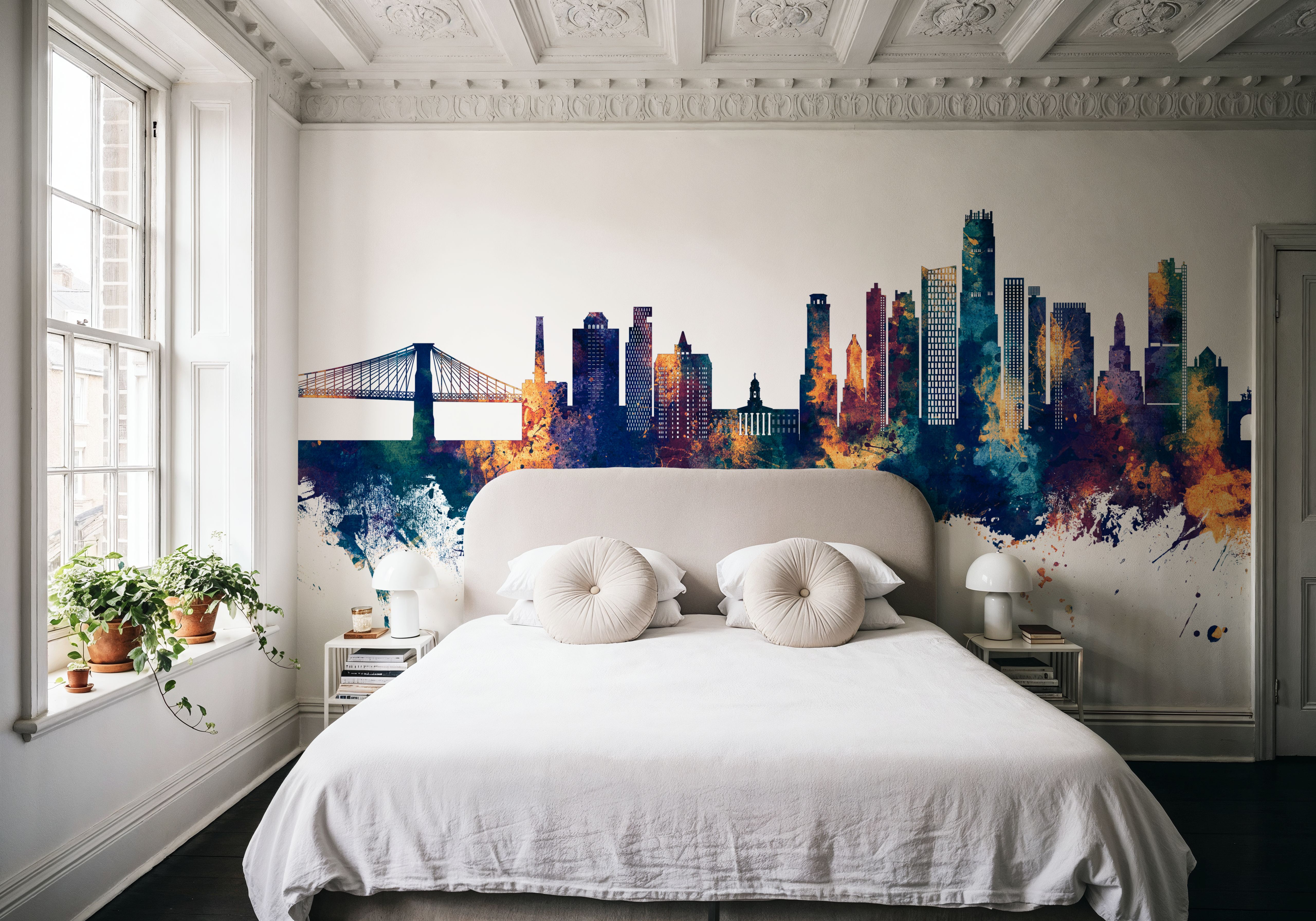 Brooklyn New York Skyline Blue & Bronze