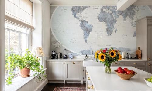 World Map Atlas Blue