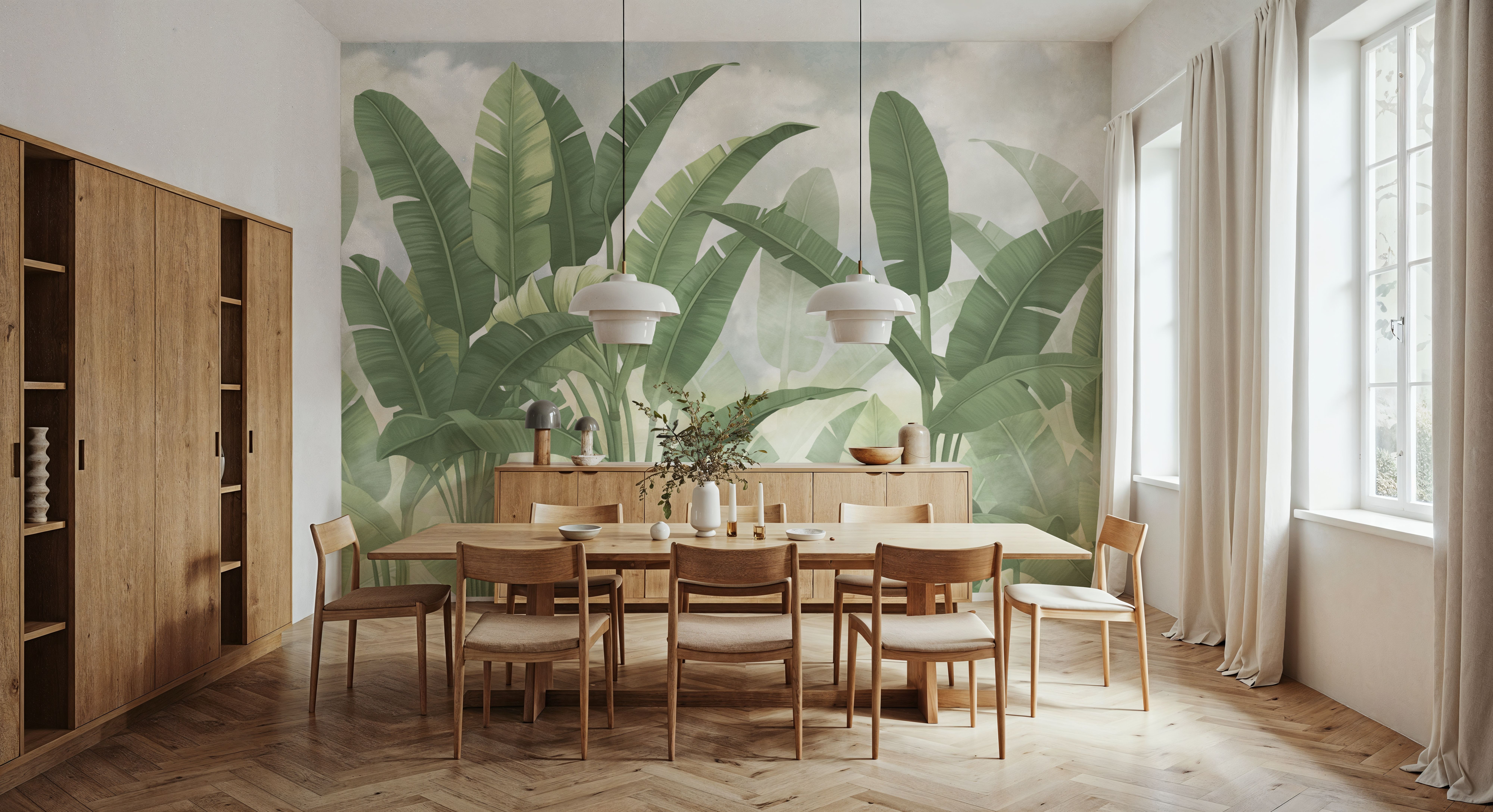 Banana Palms, Muted Green