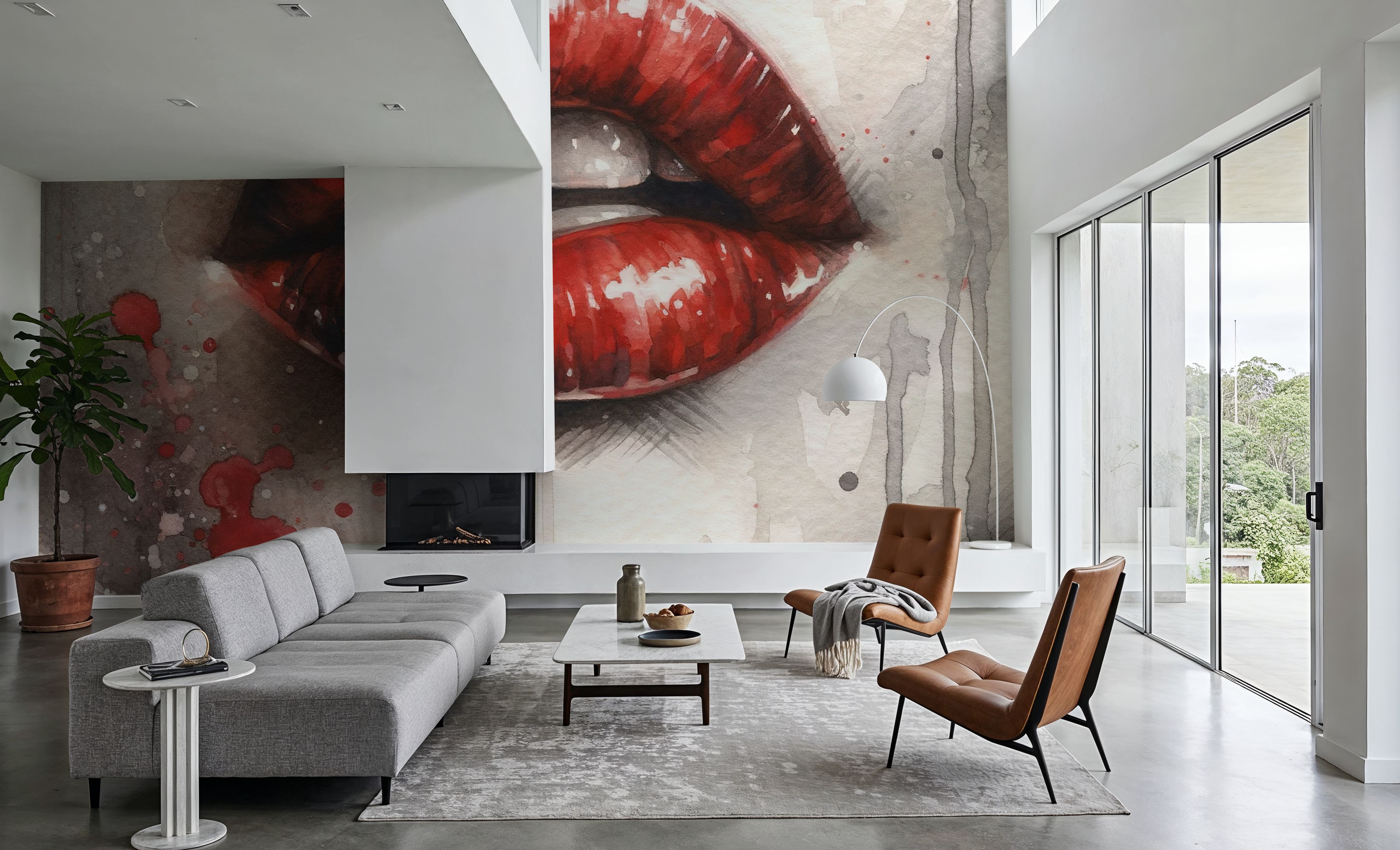 Watercolor Lips, Wallpaper