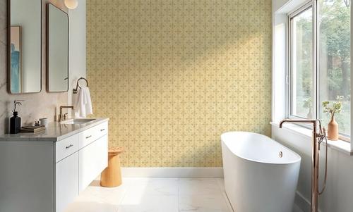 Quatrefoil Watercolor Trellis, Butter