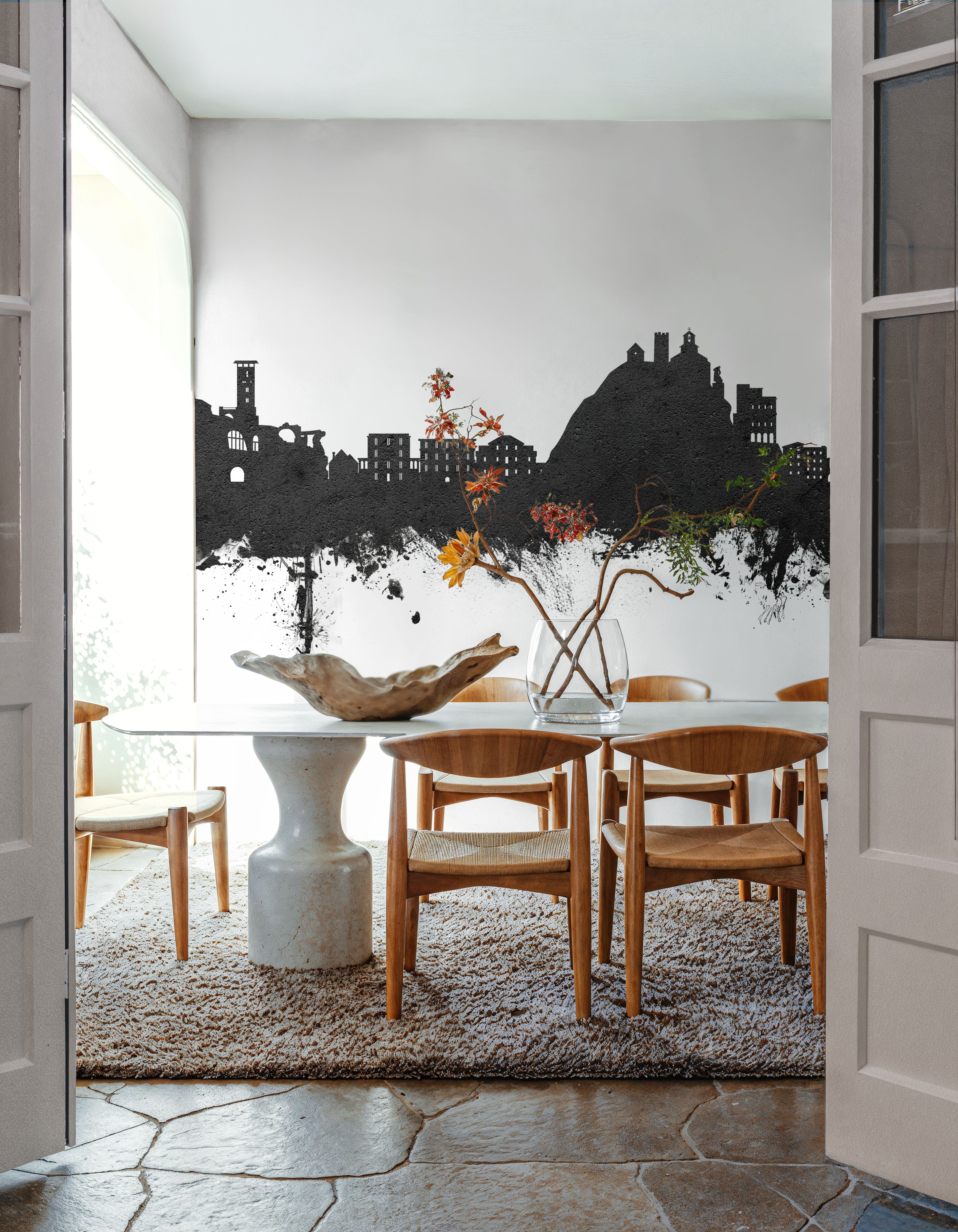 Monterosso al Mare Italy Skyline Black & White