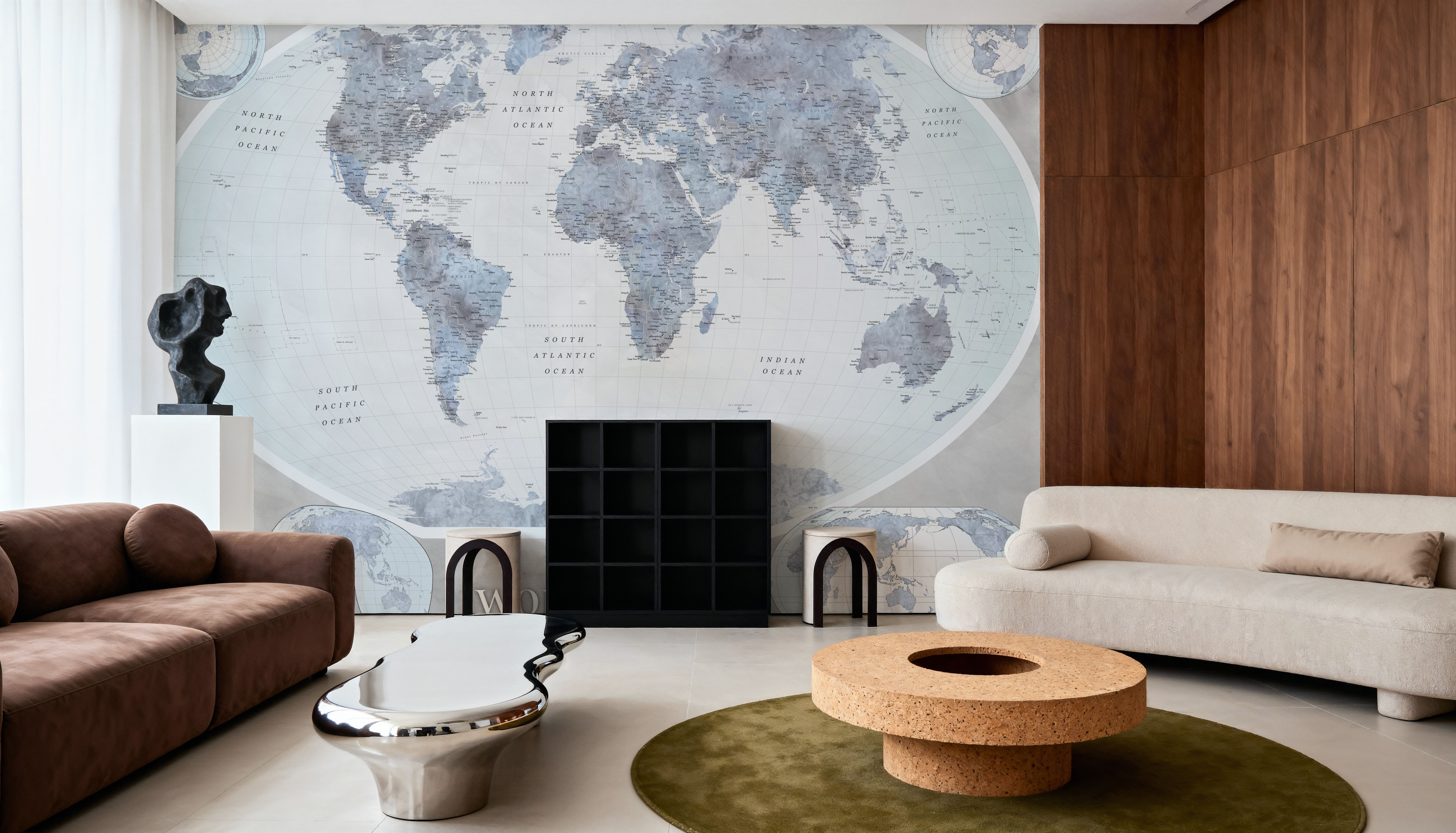 World Map Atlas Blue