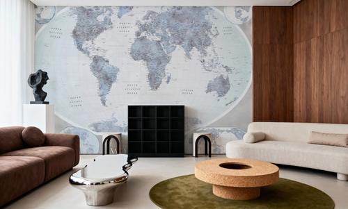 World Map Atlas Blue