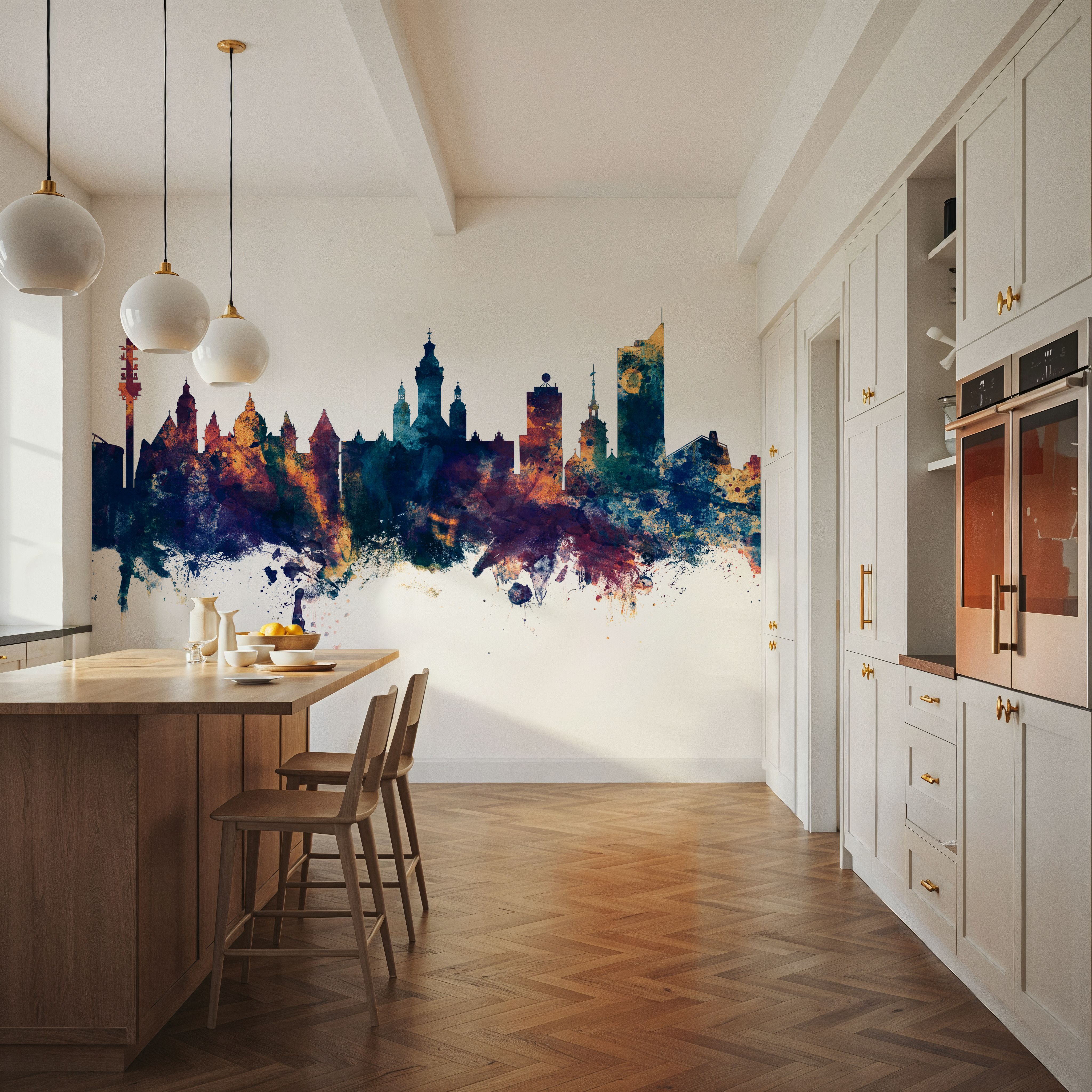 Leipzig Germany Skyline Blue & Bronze