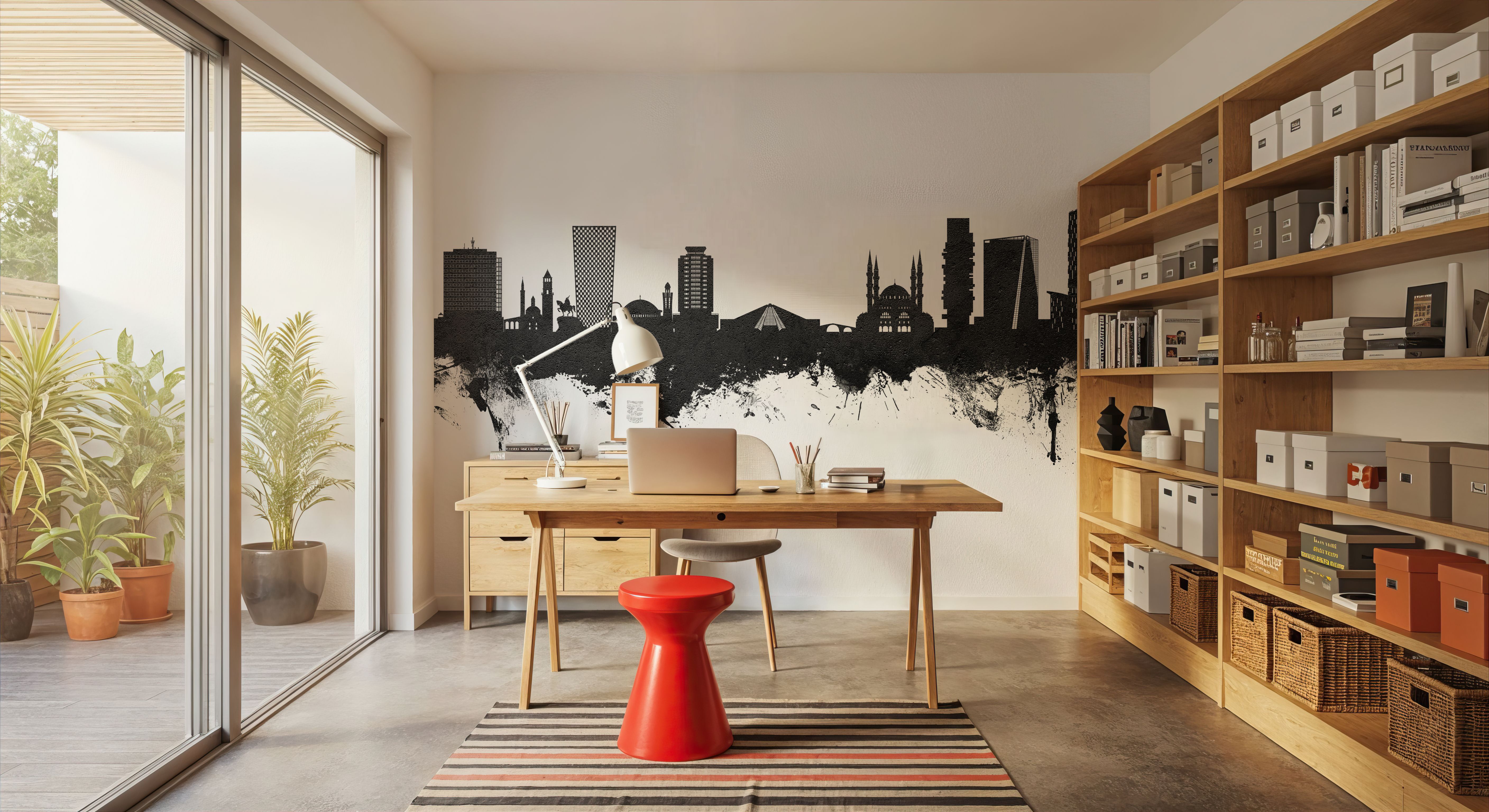 Tirana Skyline Black & White