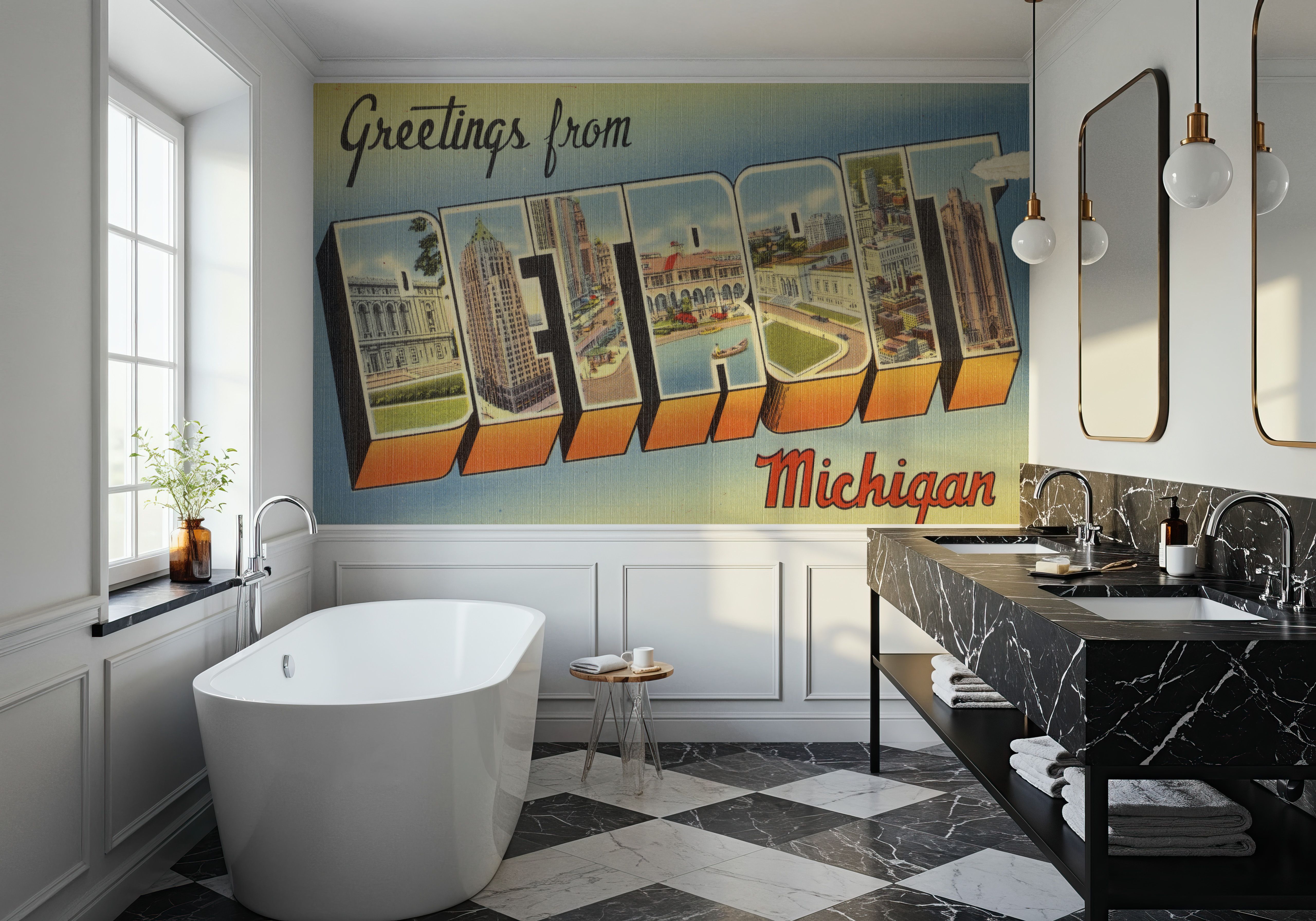 Greetings from Detroit - Screenprint Postcard