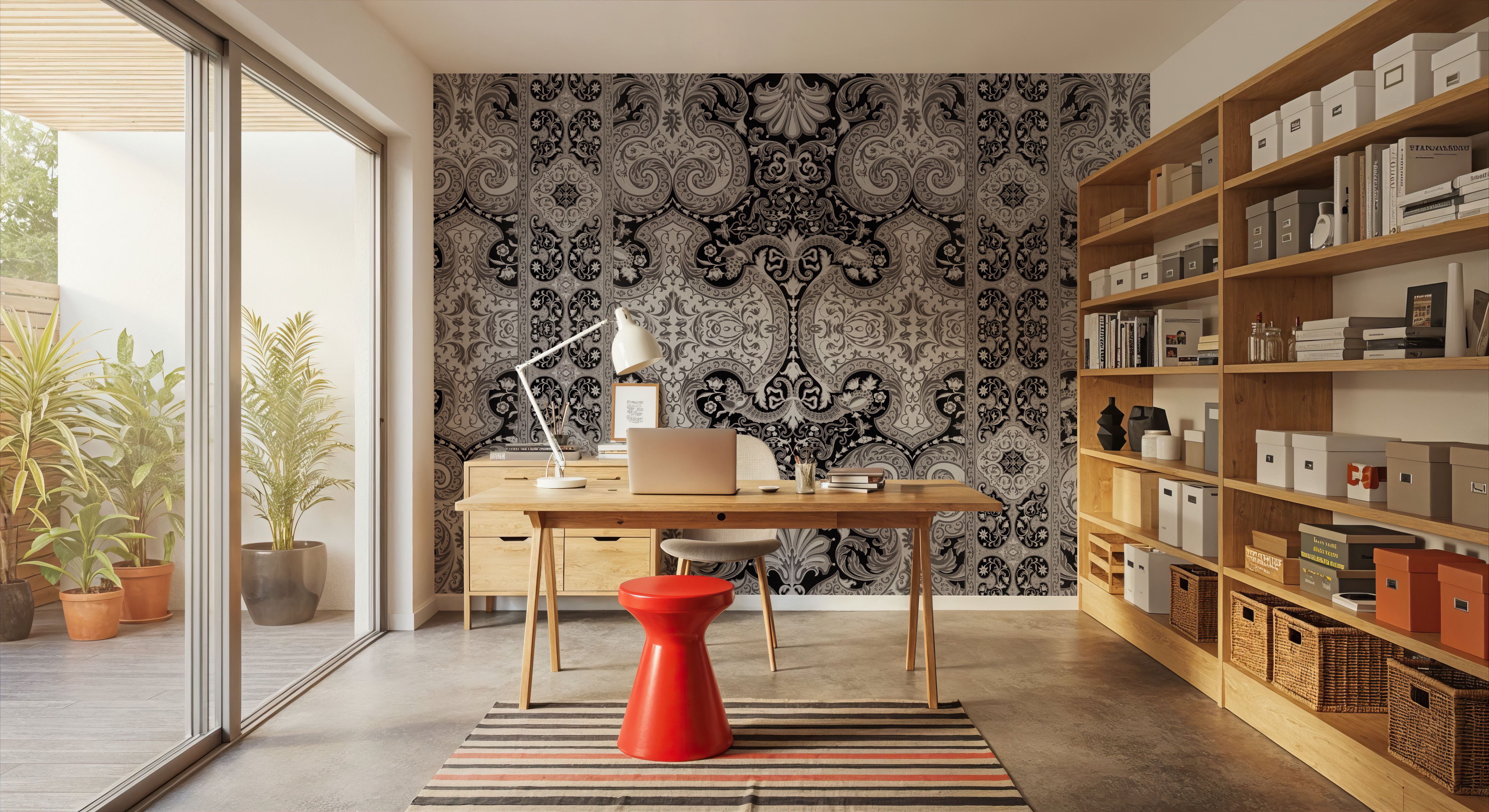 Golden Versailles, Pewter, Tapet