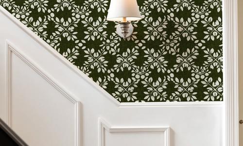 Trellis Leaves, Forest Green